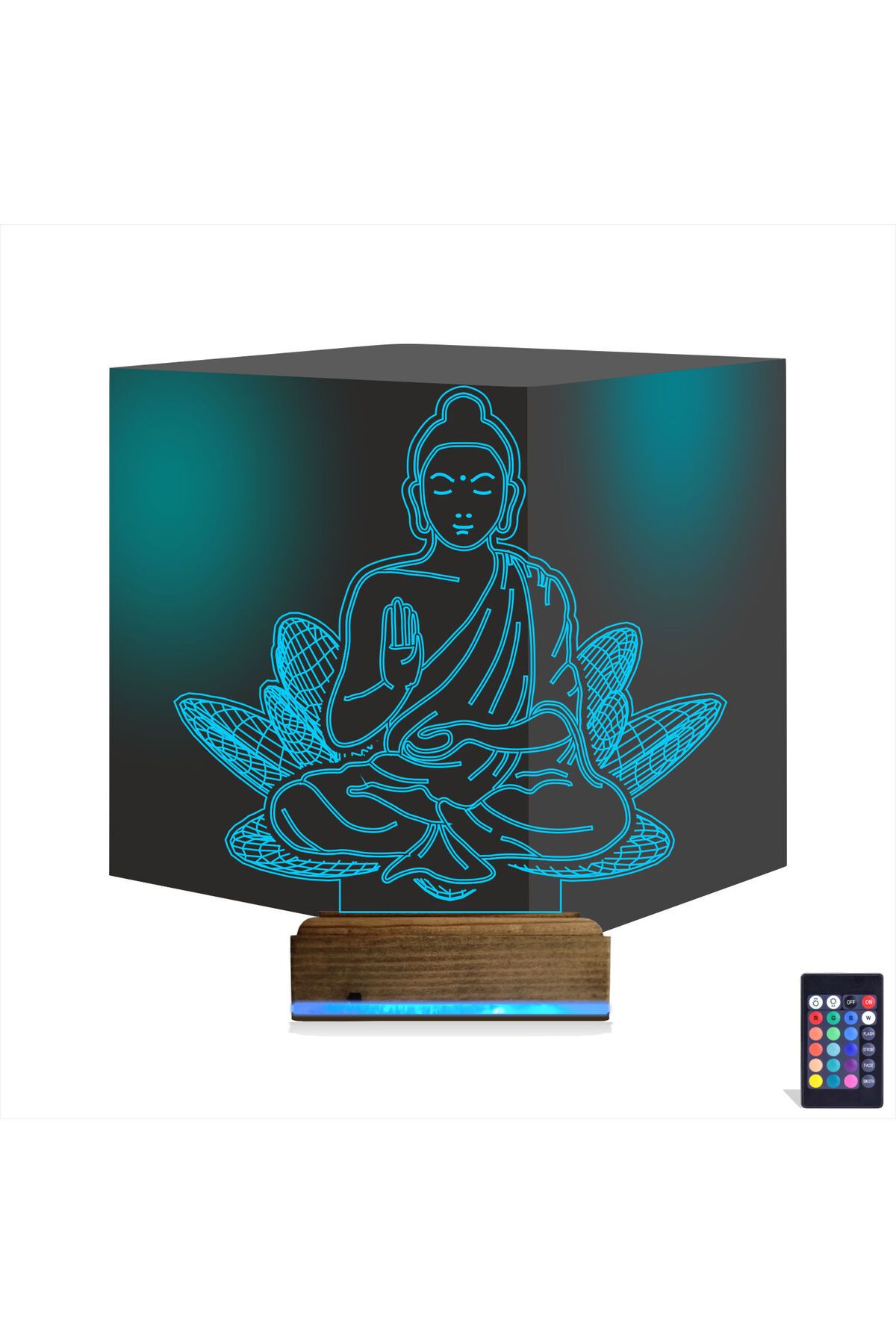 Kirppi 3d Lamba Lotus Çiçeği Yoga Masa Gece Lambası