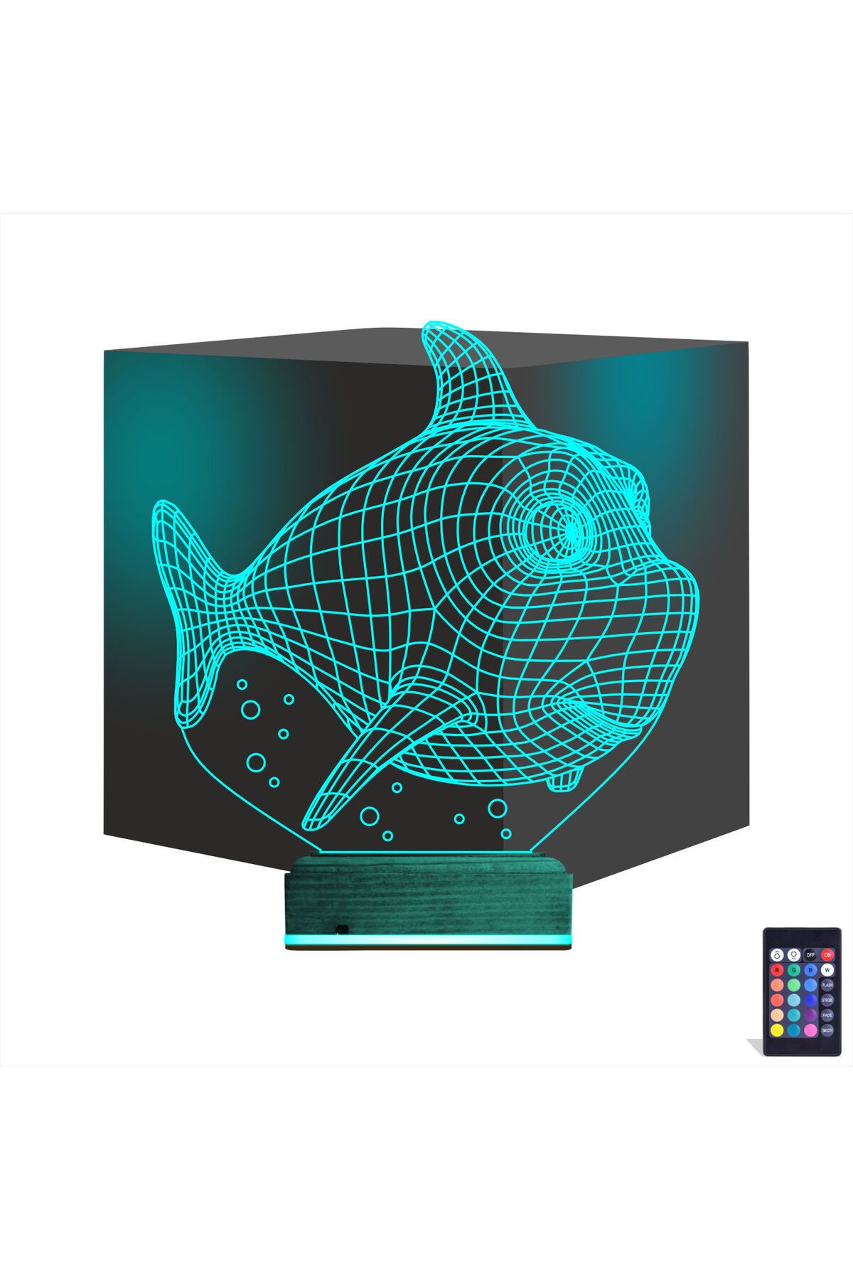 Kirppi 3d Lamba Balık Çocuk Odası Masa Gece Lambası