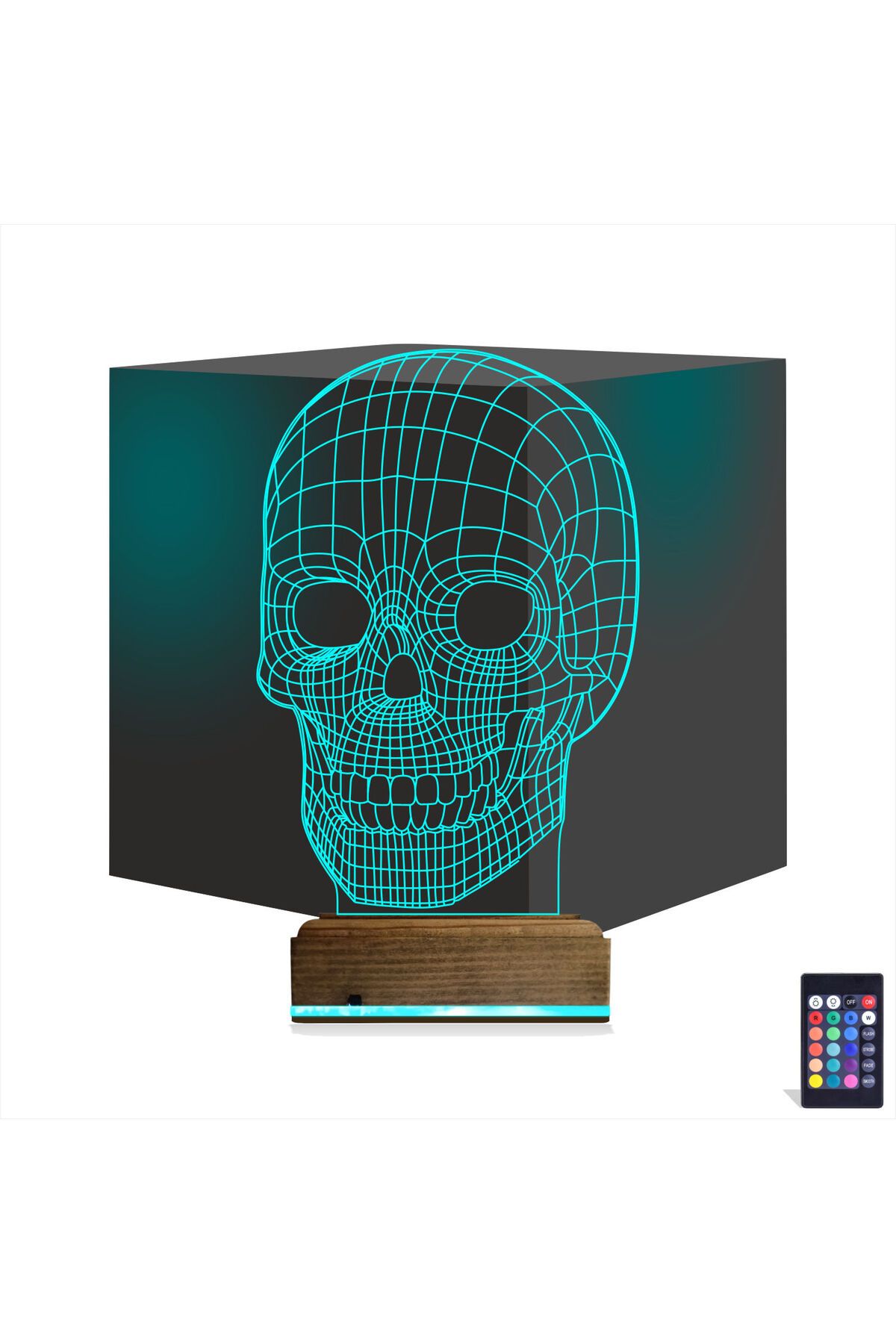 Kirppi 3d Lamba Kuru Kafa İskelet Masa Gece Lambası-1