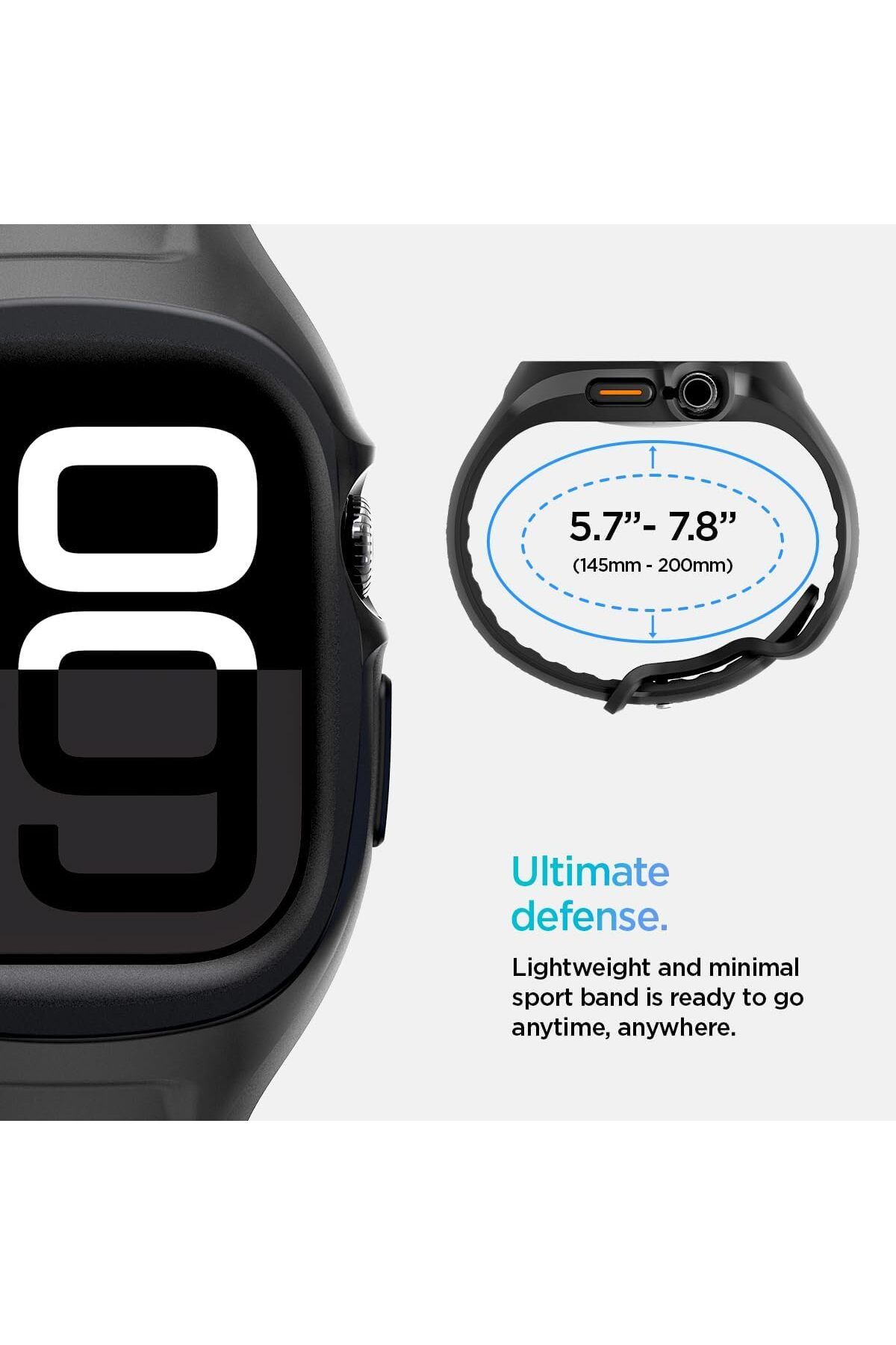 Spigen-حافظة Liquid Air Pro لساعة Apple Watch Series 10 (46 مم) مع حزام - أسود غير لامع 4