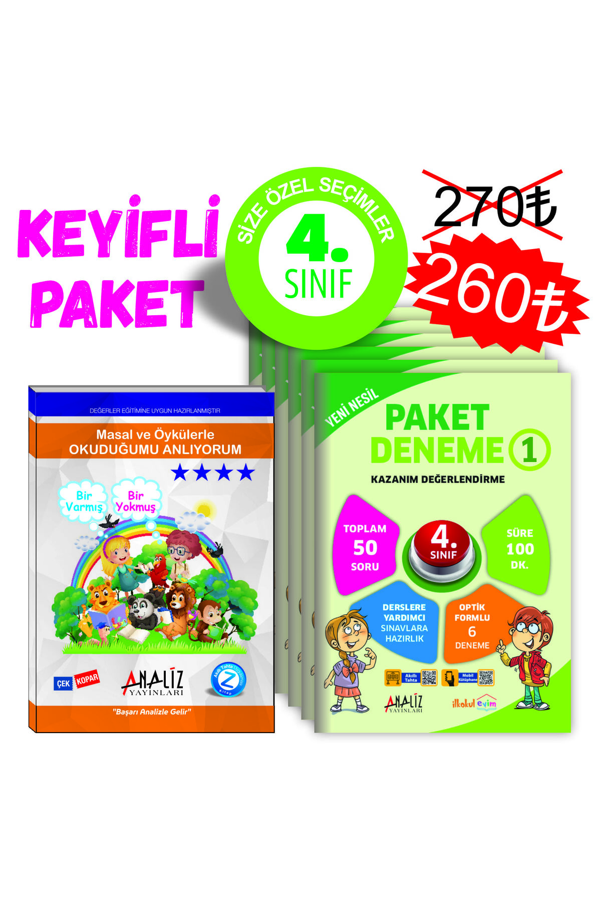 【4枚セット】ANA 「みんなにうれしいキャンペーン」 Analiz Yayınları Keyifli Paket 4.sınıf (paket Deneme - Masal Ve