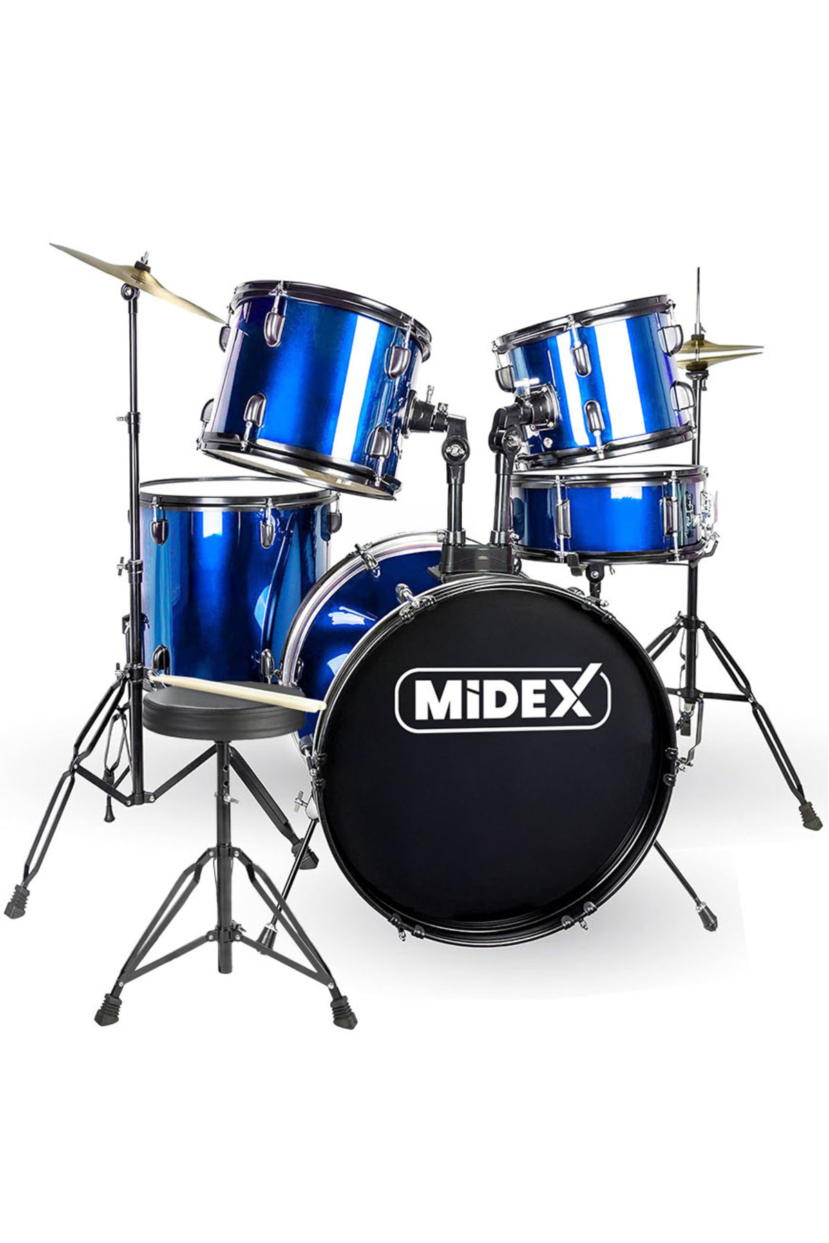 Midex Cd900x-bl 22'' yetişkin akustik Bateri Davul Seti 22b-13t