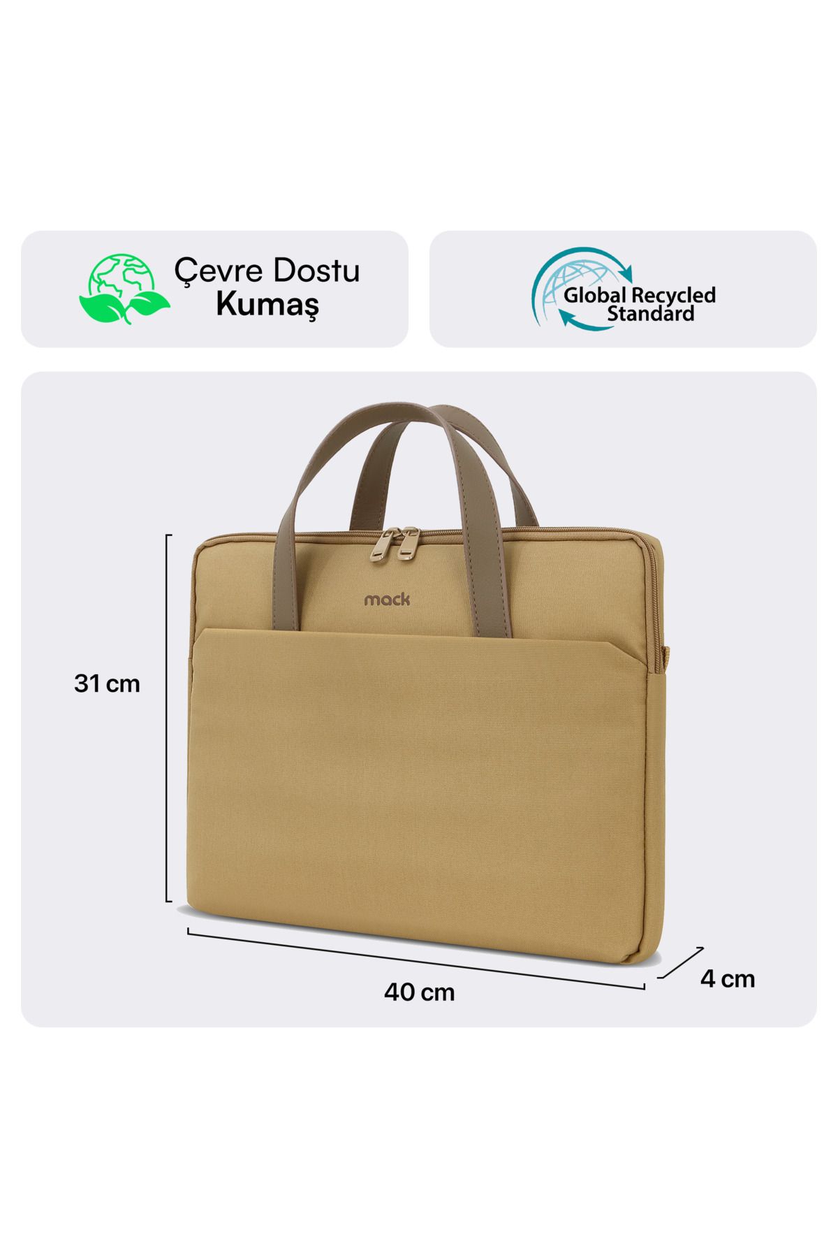 Mack-Mce-1513 15.6" Nova Eco Notebook Bag Camel 2