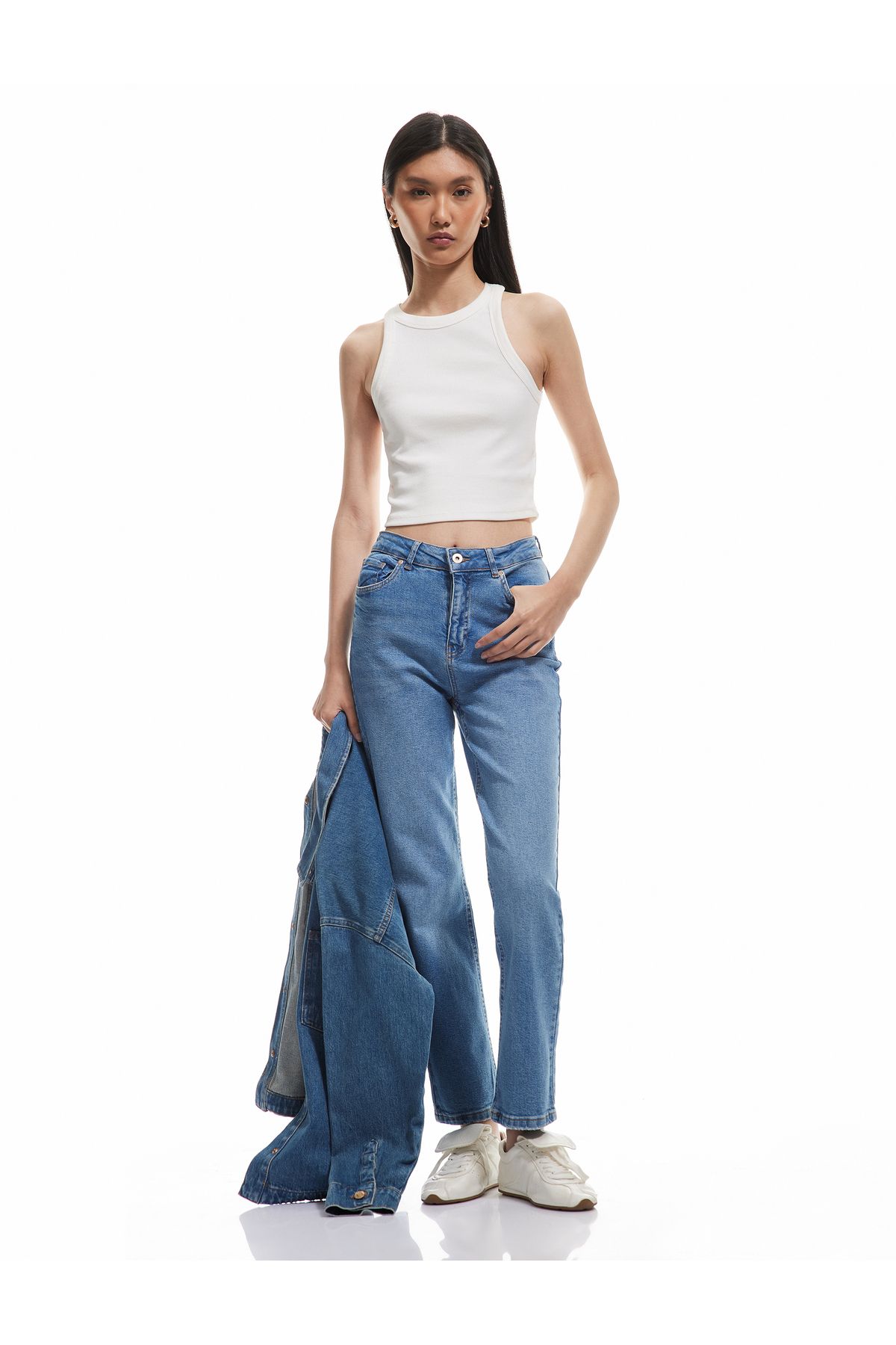 Normal Bel Dar Kesim Pamuklu Jean Pantolon - Slim Straight Jean