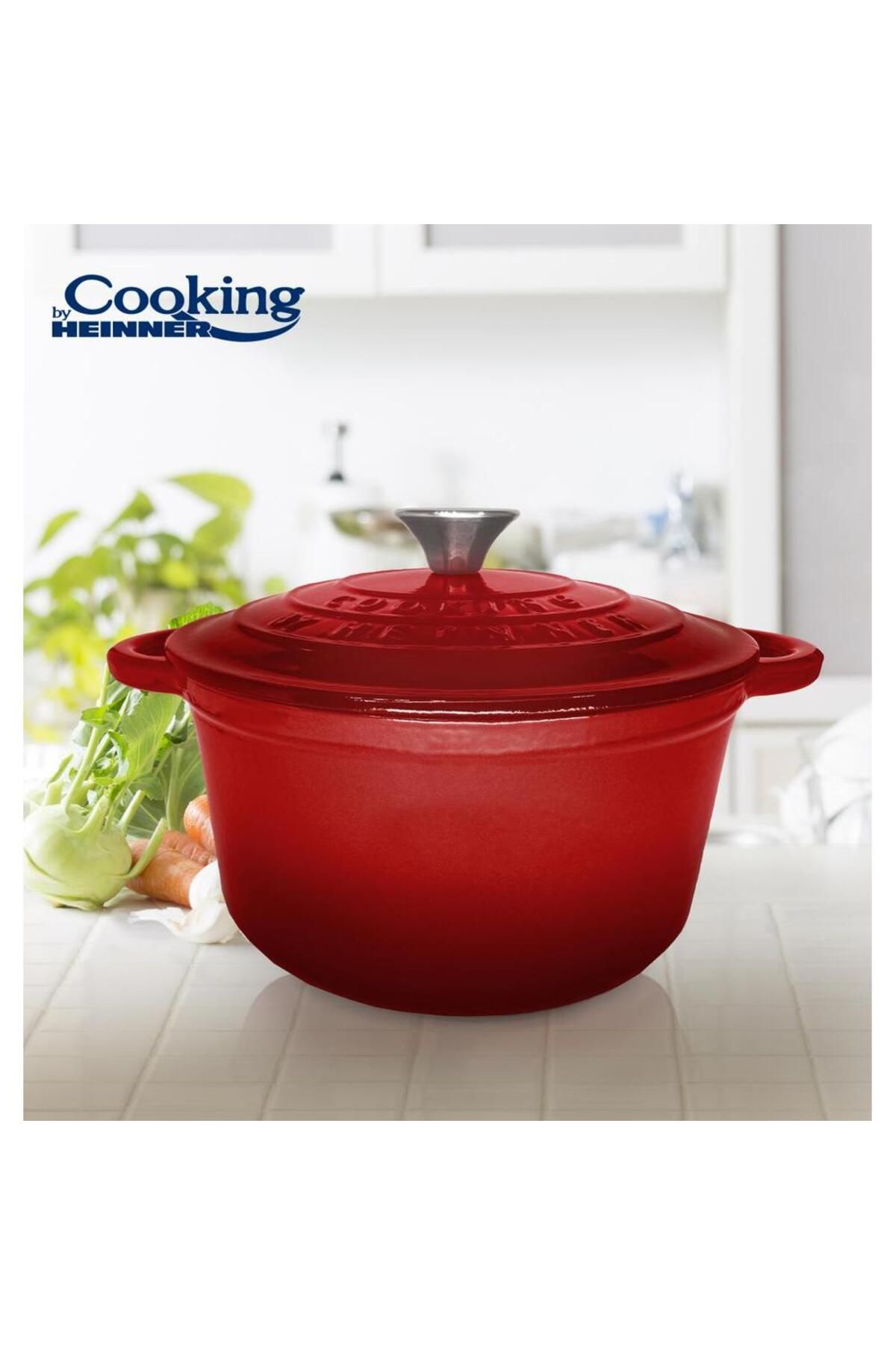 Heinner-Semioala Heinner HR-KN-SM6, RED LINE, fonta emailata + Capac, 6L, 28 x 13 cm 2