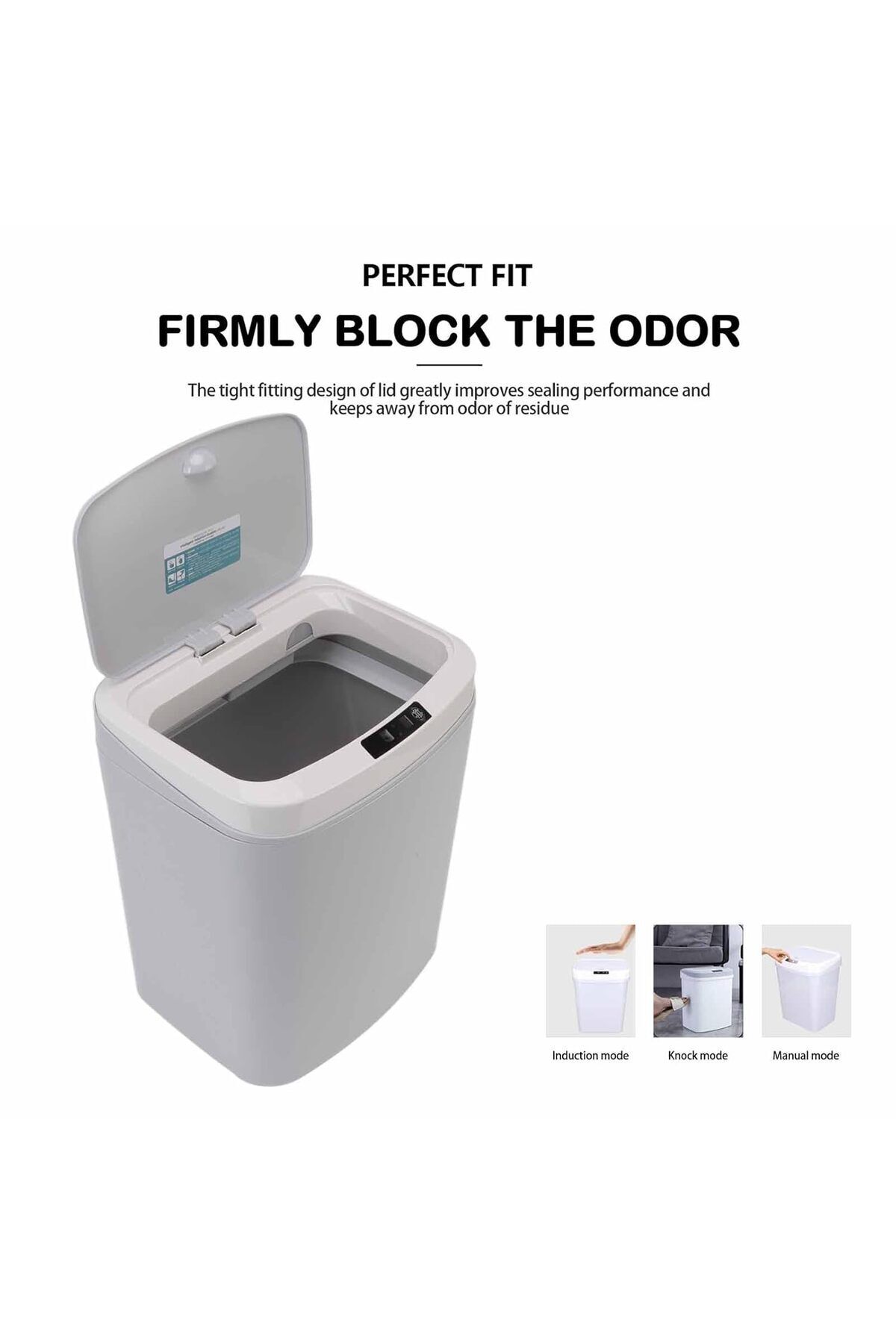COOYA-Wastebasket, 16 Litre, Fully Automatic, With Lid, For Home\kitchen\bedroom\dormitory, Grey 2