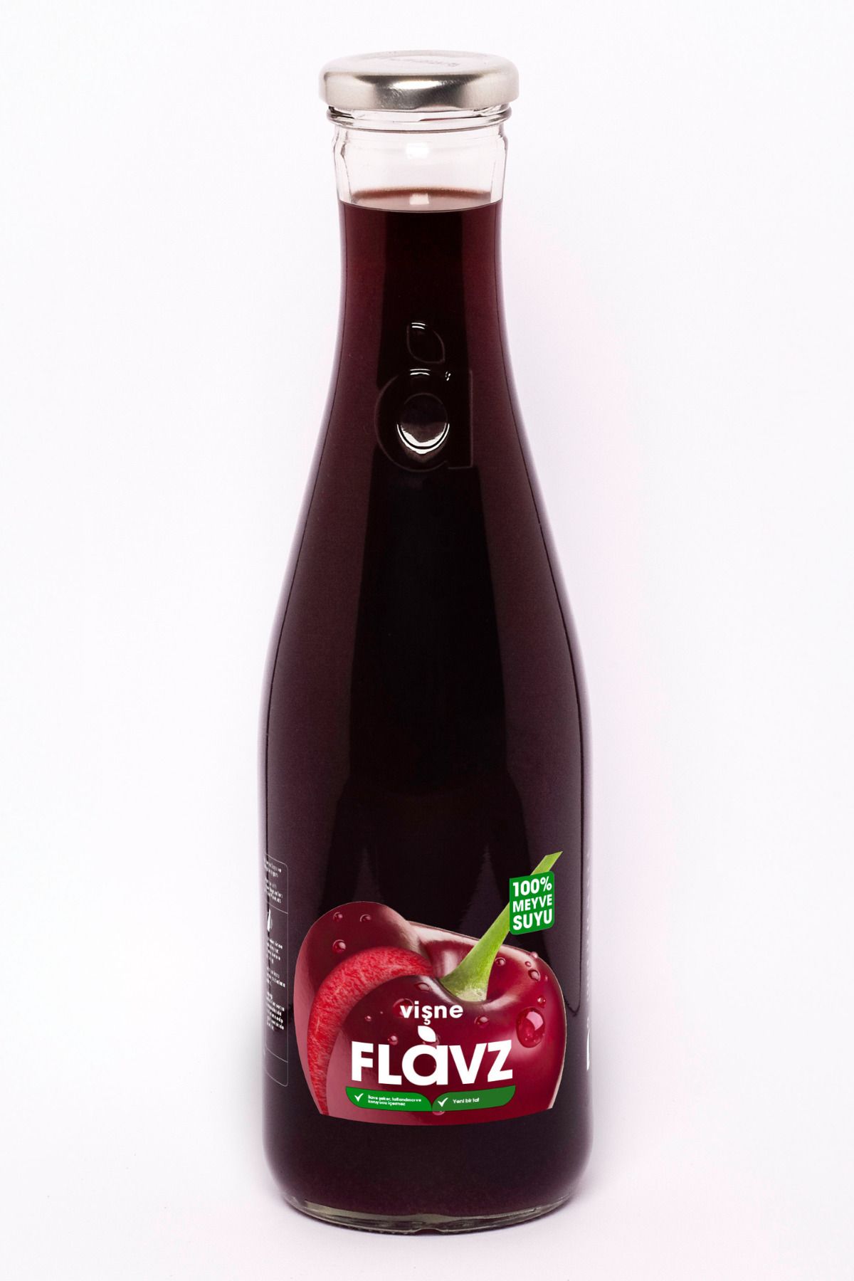 FLAVZ %100 Doğal Vişne Meyve Suyu 640ml Cam Şişe- Gerçek Meyveden, Katkısız