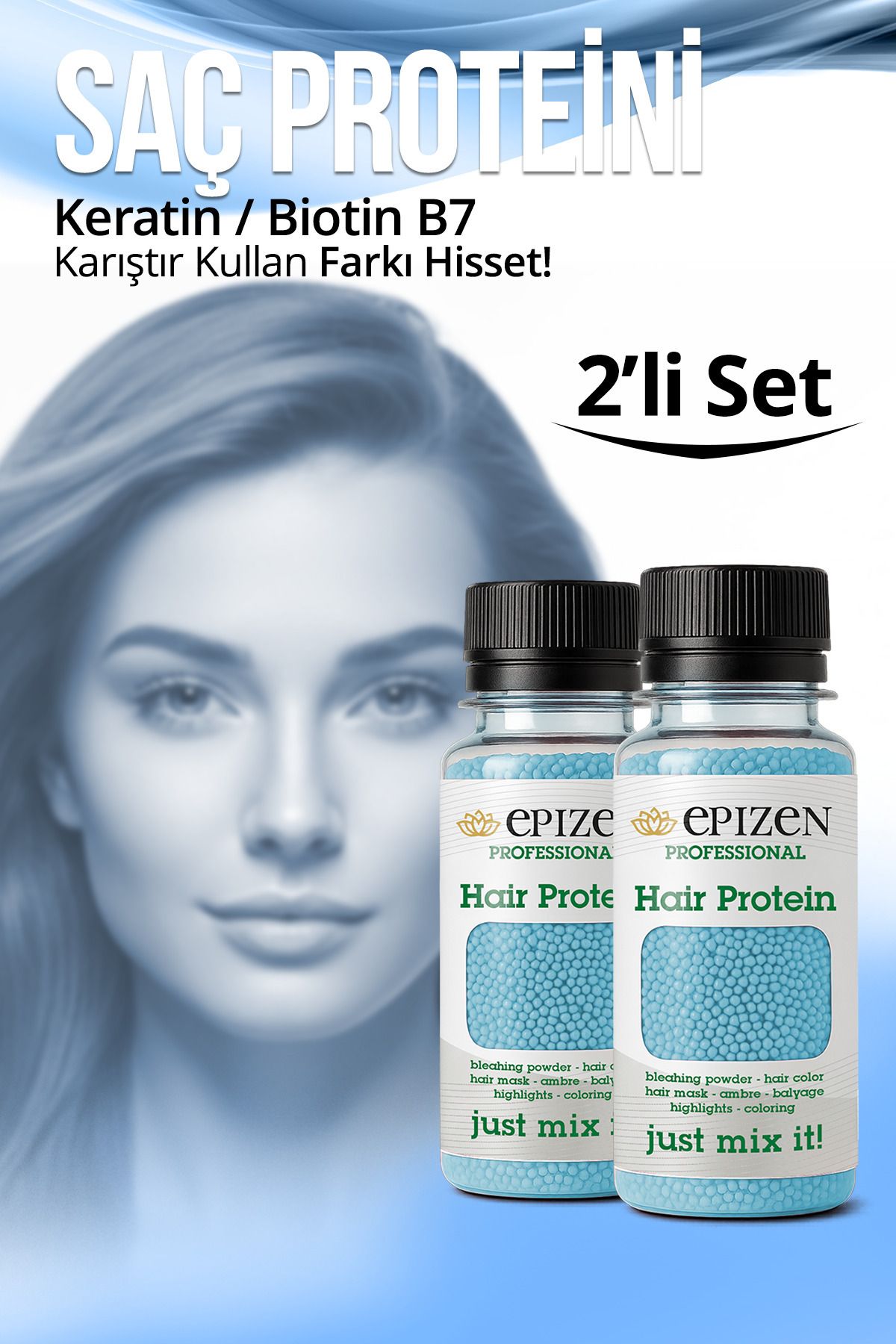 EPİZEN 2 li Keratin Destekli Saç Bakım Proteini / Sağlıklı İpeksi Saçlar İçin Özel Seri