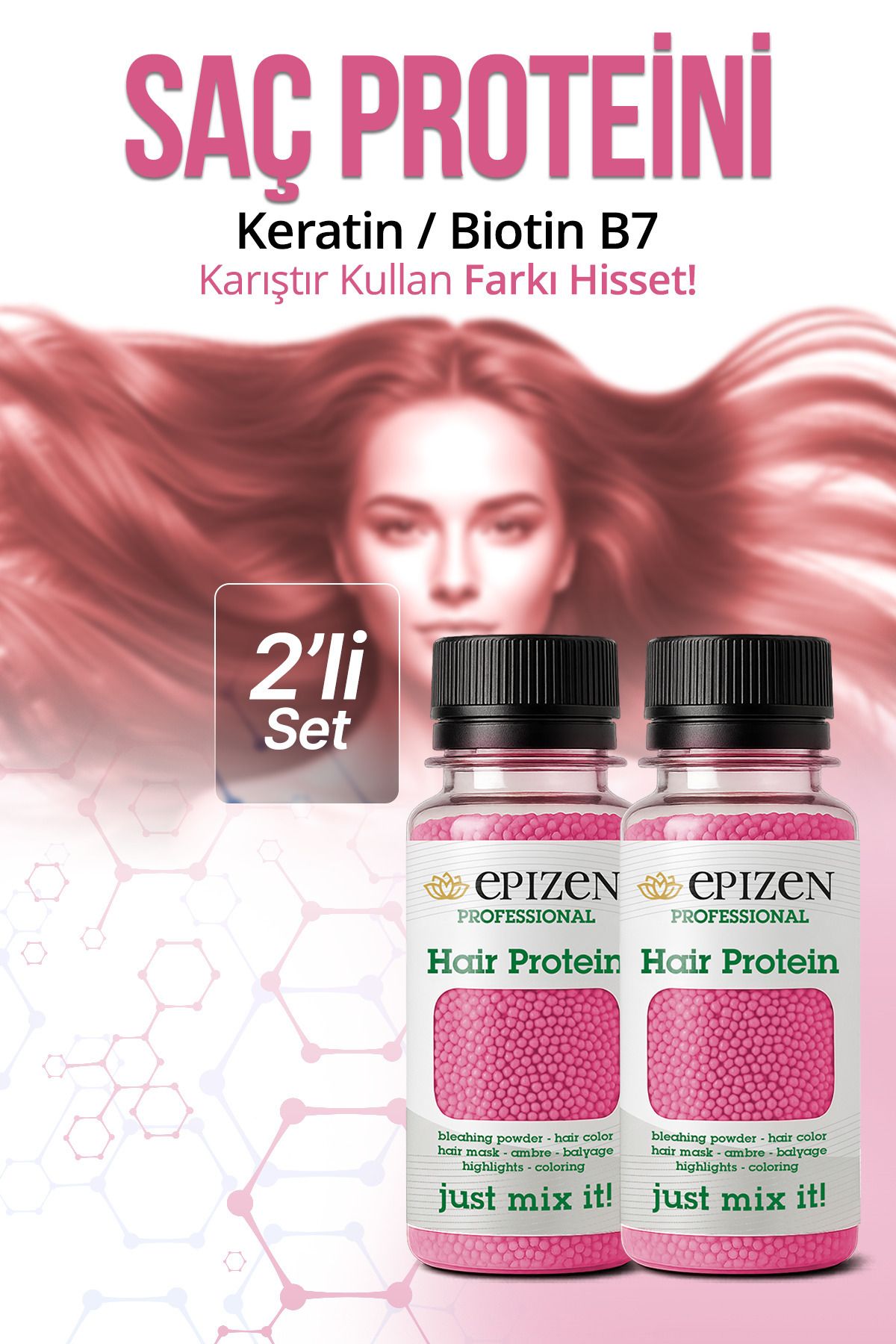 EPİZEN E Vitamin Destekli 2 li Onarıcı Besleyici Koruyucu Sağlıklı Saçlar İçin / Saç Bakım Proteini /