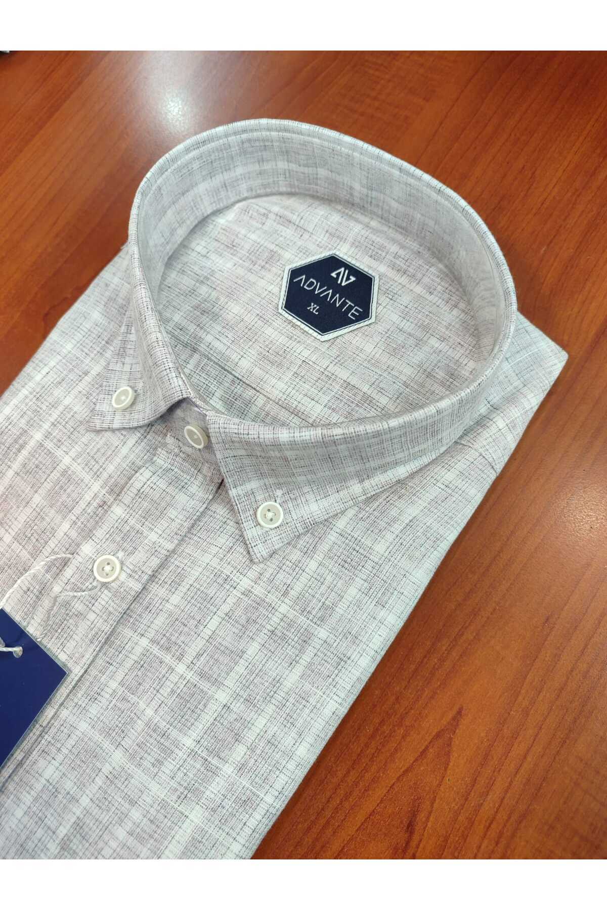 ADVANTE-Güncüoglu 100% Cotton Short Sleeve Pocket Collar Buttoned Plaid Classic Men's Shirt 2