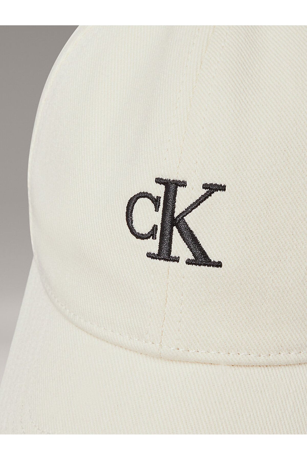 Calvin Klein-Women's Ck Embroidered Cream Baseball Style Hat 4