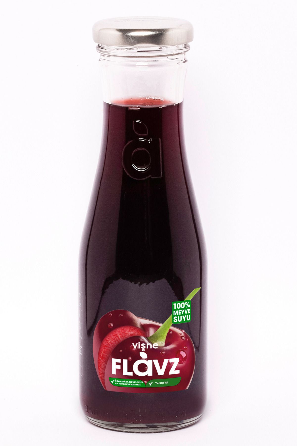 FLAVZ %100 Doğal Vişne Meyve Suyu 250ml Cam Şişe- Gerçek Meyveden, Katkısız