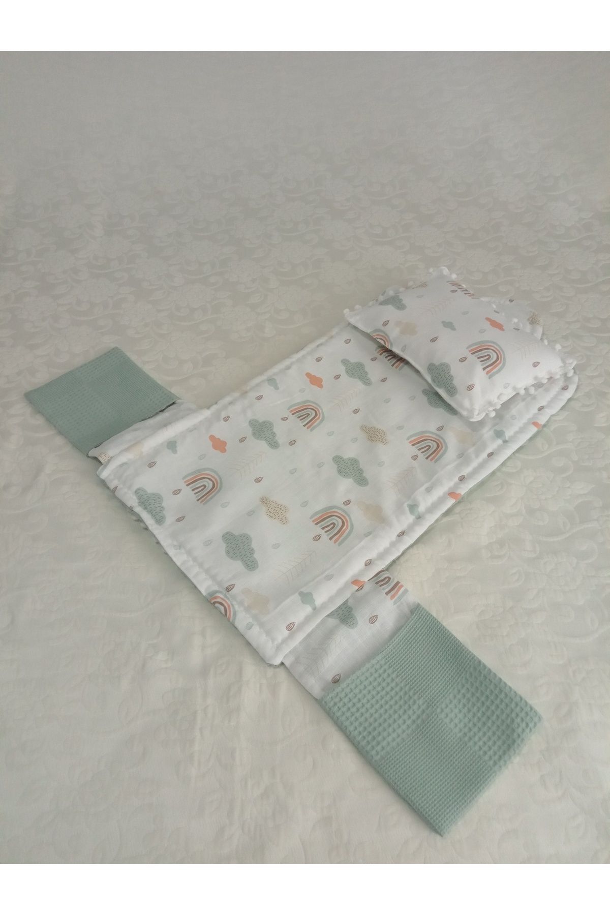 Wenaris 17 parçalık yuvarlak babynest seti ( muslin ve waffle pike kumaşları) fotoğrafı 4 (önizleme)