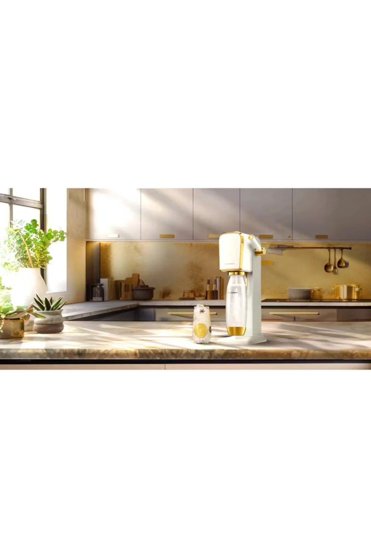 sodastream-SodaStream Art Soda Maker, Carbonation Bottle + CO2 Cylinder (White/Gold) 8