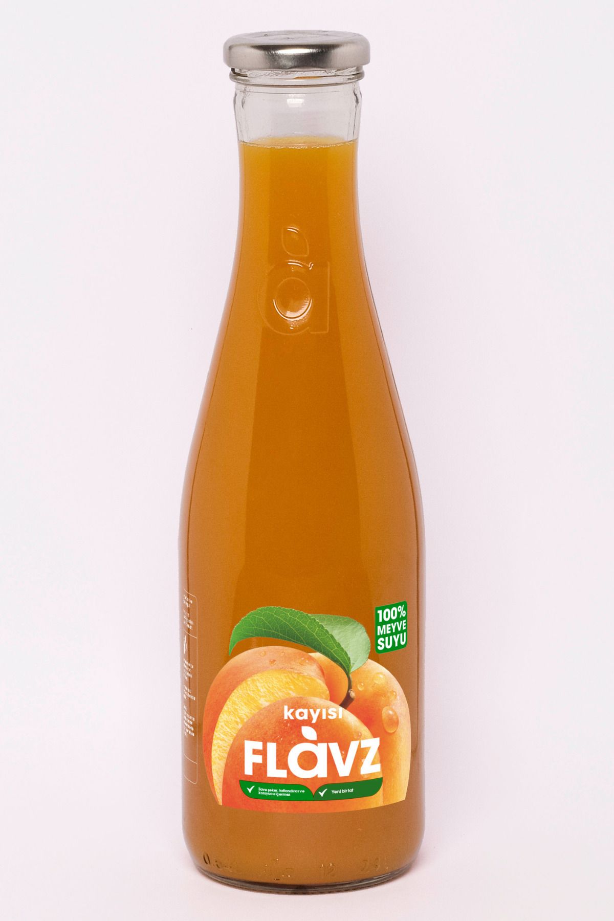 FLAVZ %100 Doğal Kayısı Meyve Suyu 640ml Cam Şişe- Gerçek Meyveden, Katkısız