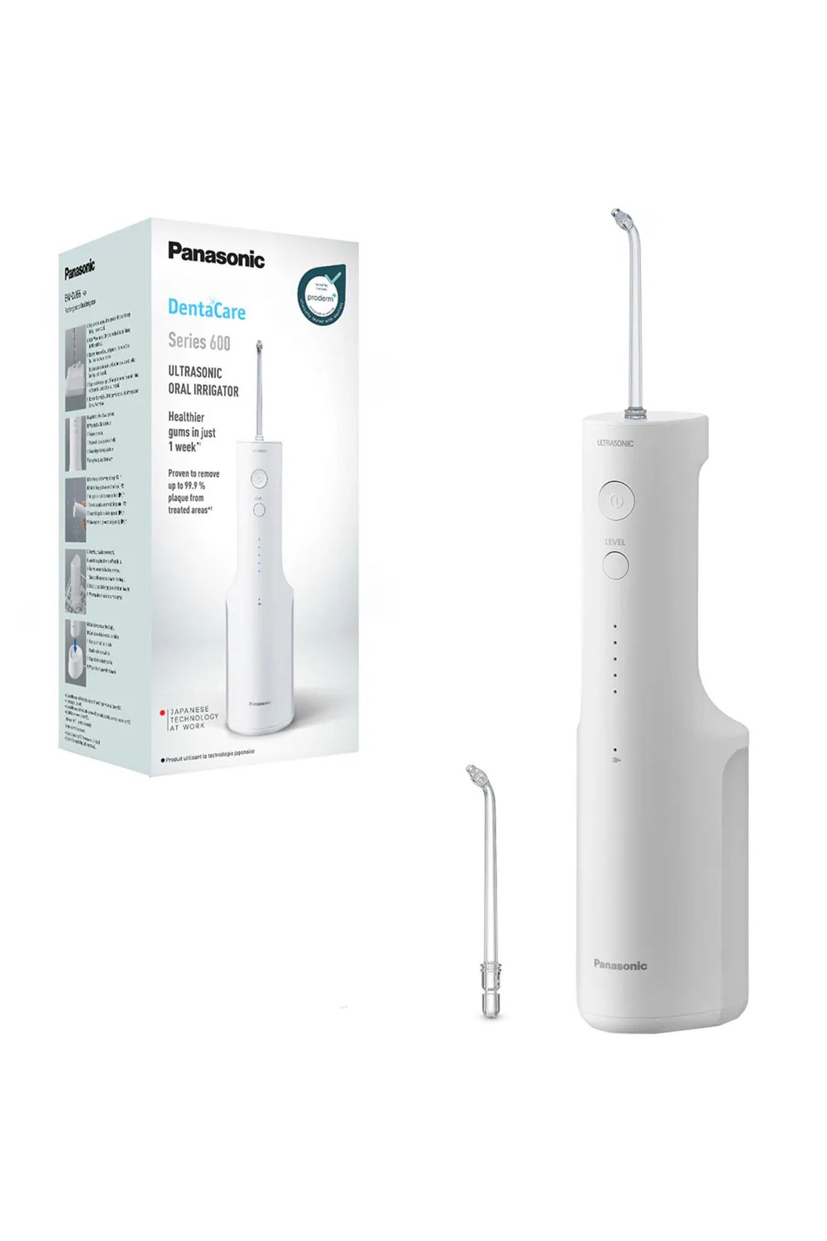 PANASONIC Irigator Bucal Panasonic Ultrasonic , 5 Viteze, 2 Capete, 200 Ml (alb) - One Size