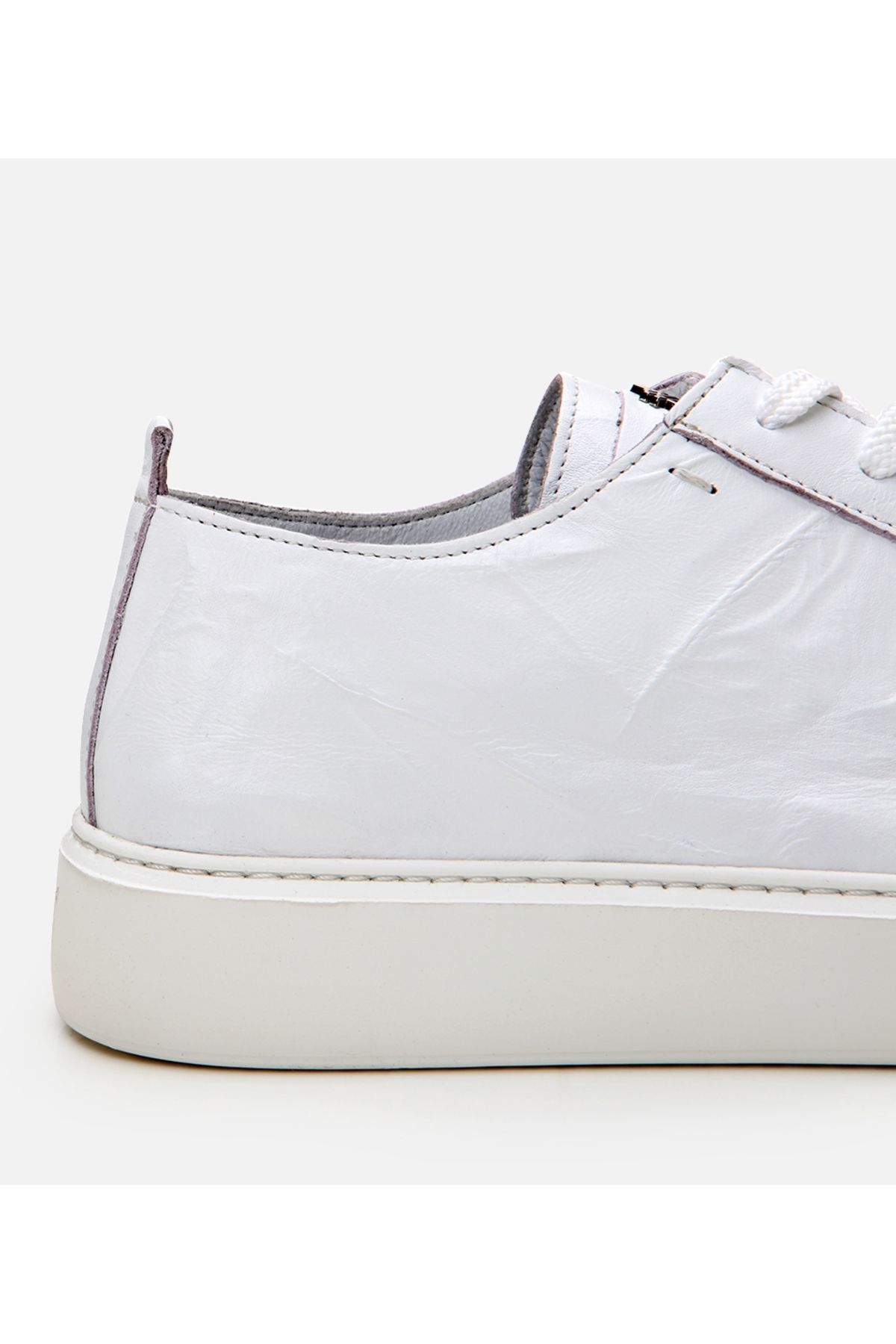 Hotiç-Men's Leather White Light Sole Sports Shoes 4