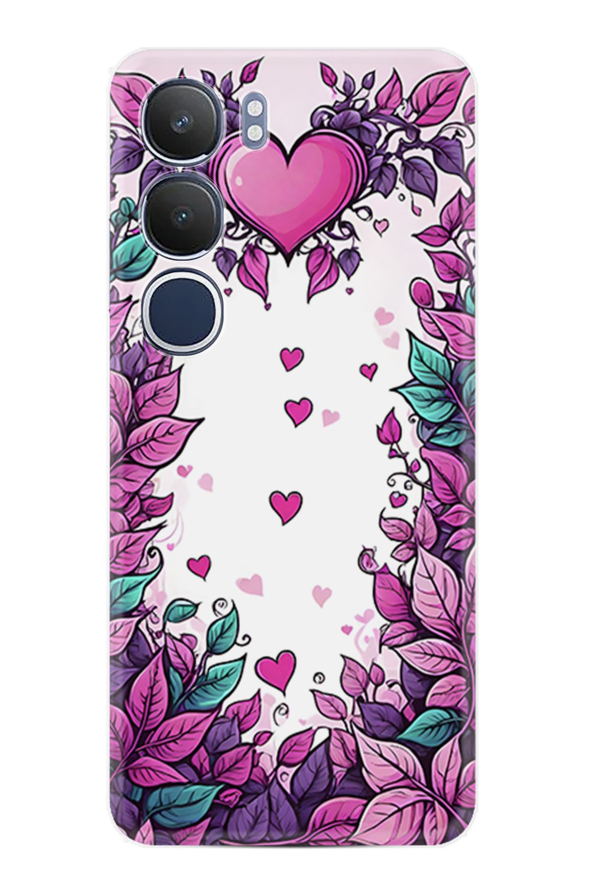 Kılıfland Vivo Y19S Kılıf Boutique Baskılı Resimli Kalpler Pcode -009