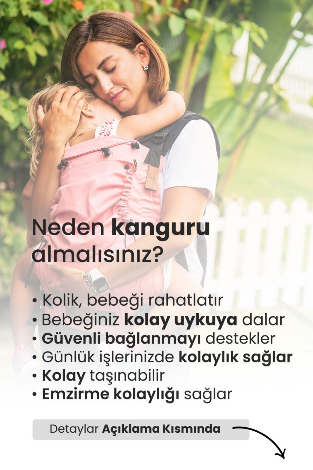 Boroosh Baby Bebekle Büyüyen %100 Pamuklu 0-4 Yaş Gri-nest New Age Ergonomik Bebek Kangurusu fotoğrafı 7 (önizleme)