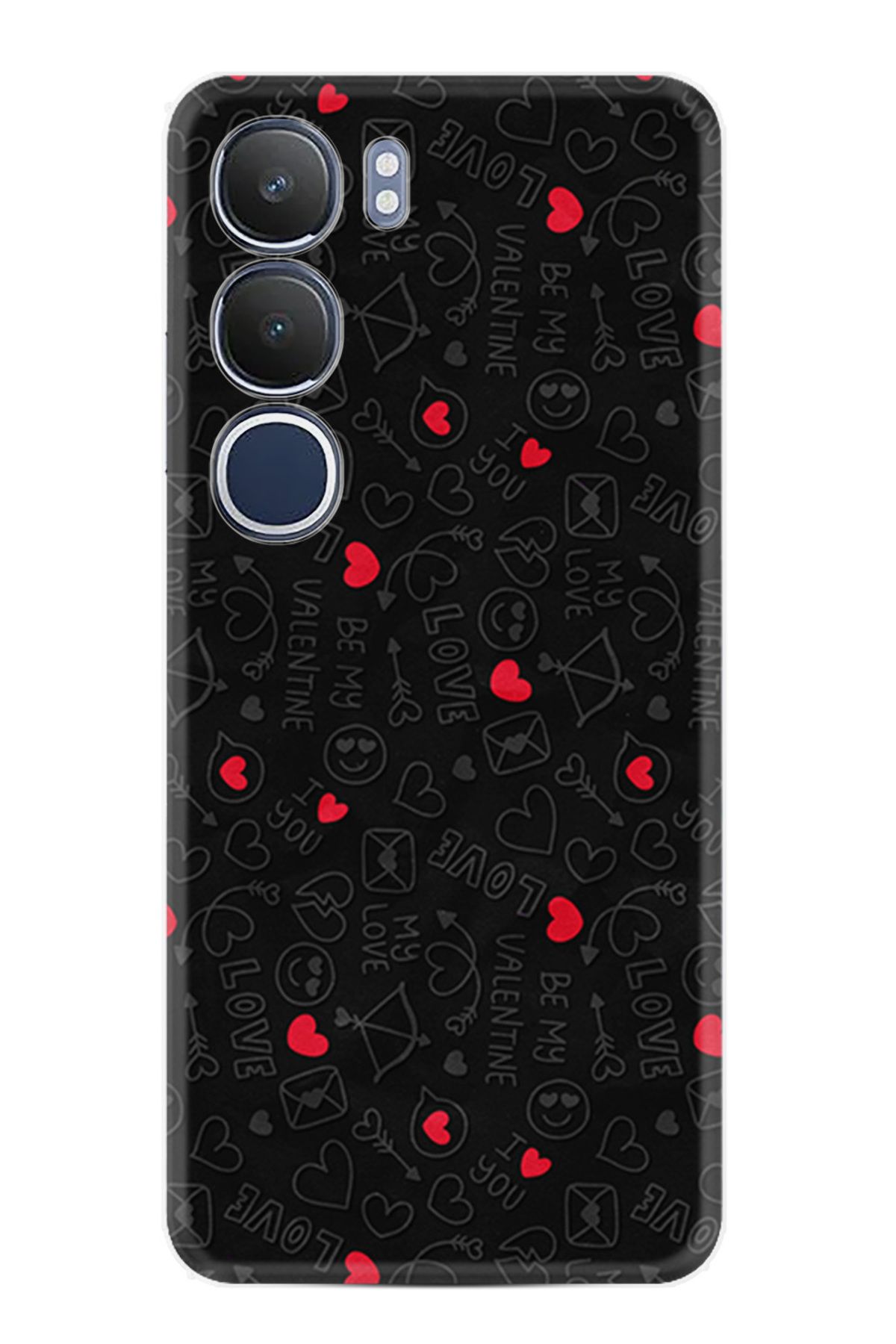 Kılıfland Vivo Y19S Kılıf Boutique Baskılı Resimli Siyah Kalp ve Ok Pcode -064