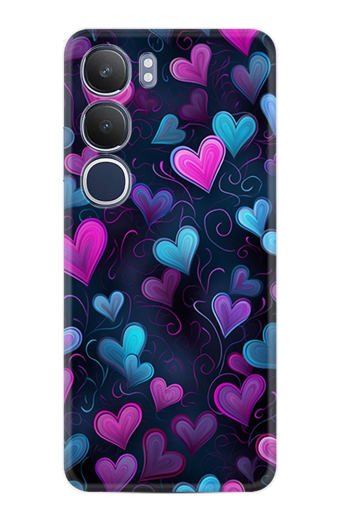 Kılıfland Vivo Y19S Kılıf Boutique Baskılı Resimli Mavi Kalp Pcode -082
