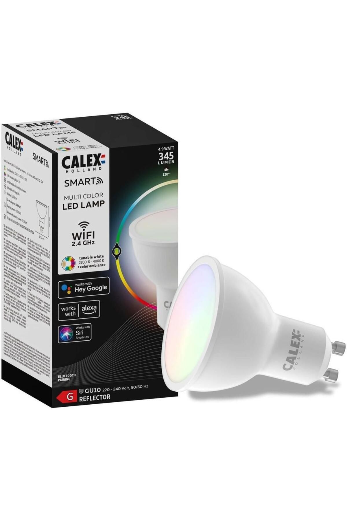 Calex-Calex smart RGB LED bulb, Wi-Fi, Bluetooth, GU10, 4.9W, 345 lm, white and colored light 1