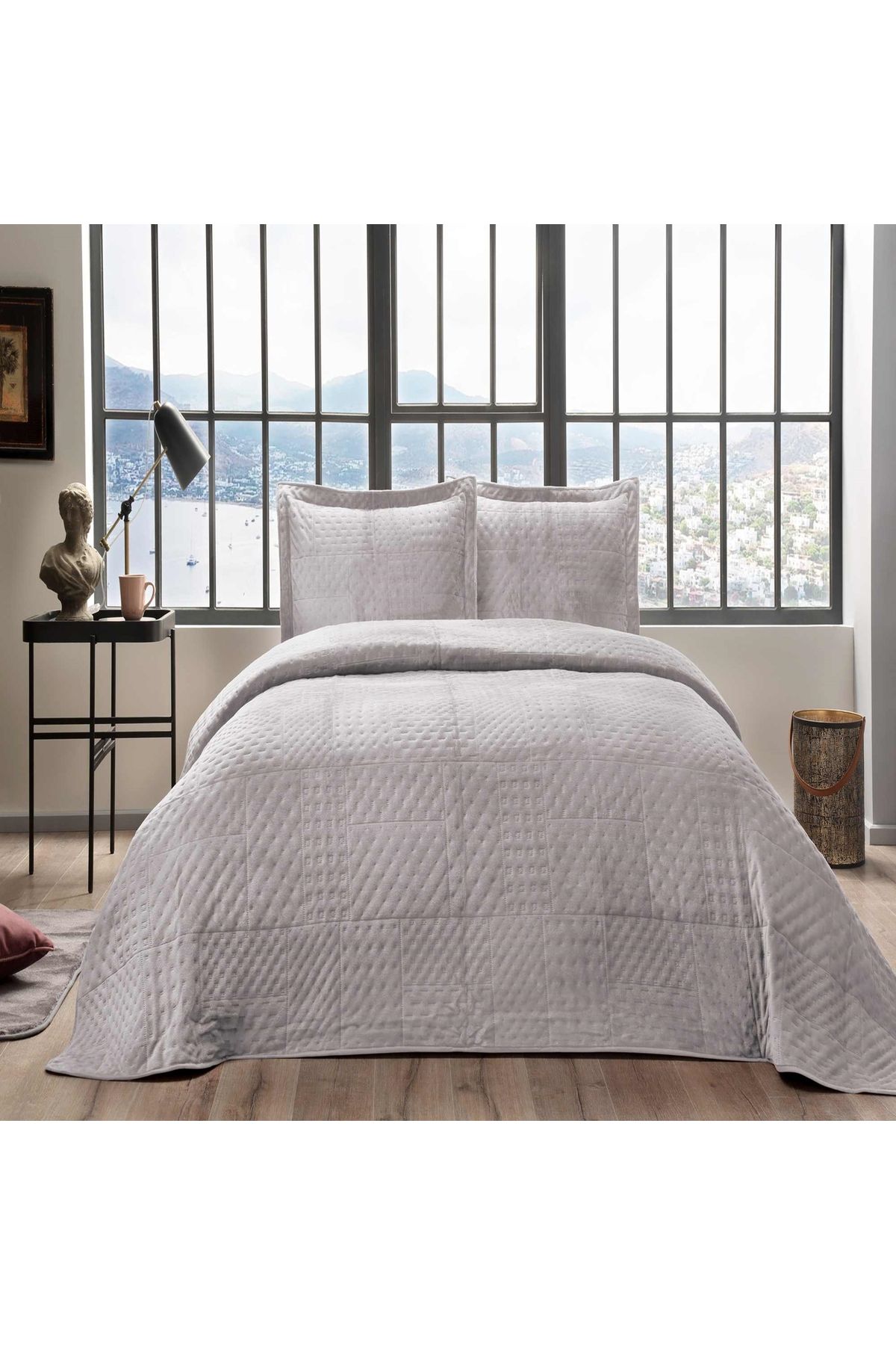 Taç-Alvin Single Bedspread Set Gray 2