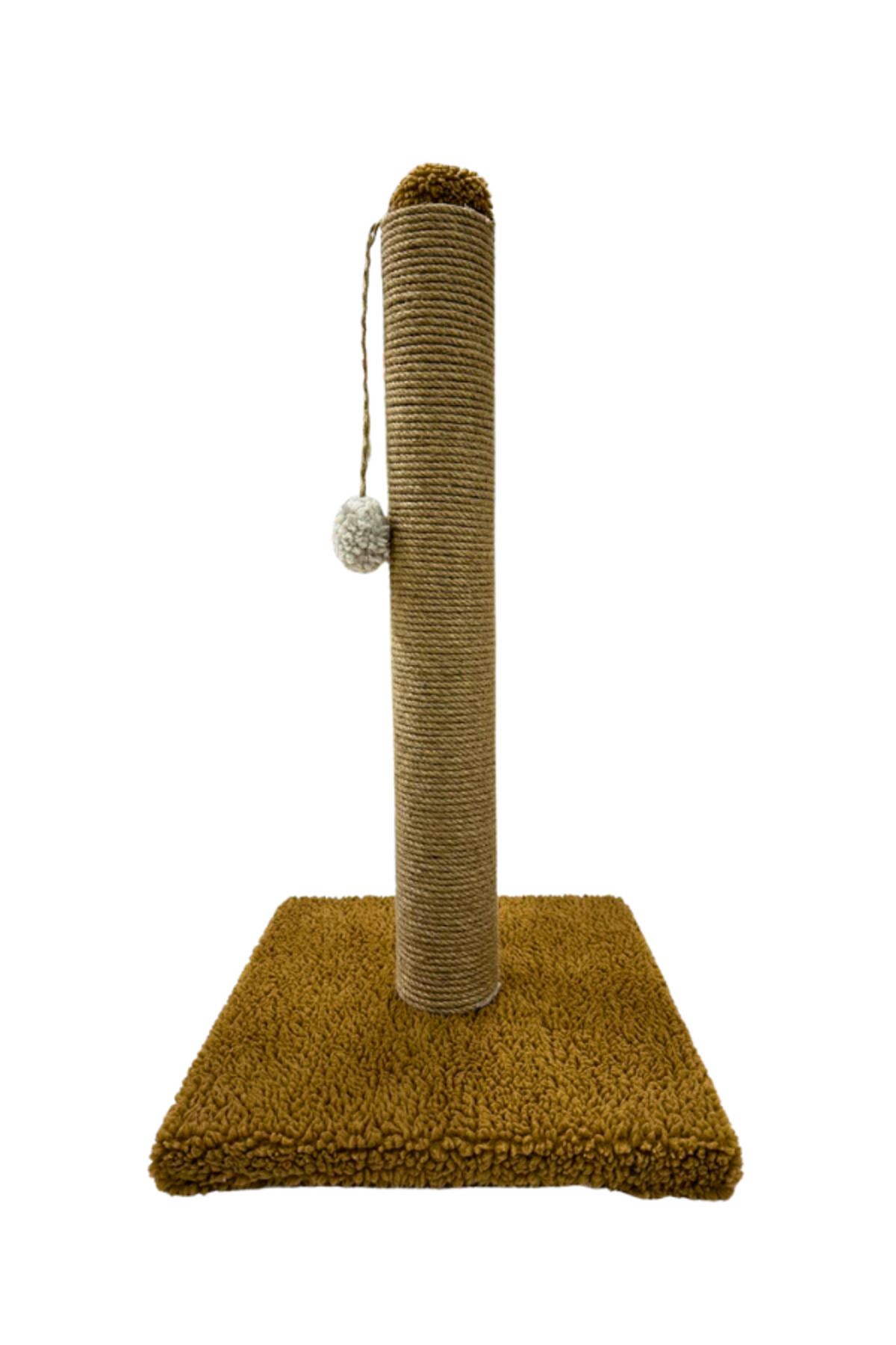 Komano Pontika-Plush Textured Soft Single Pompom Cat Scratching Board 52 cm Soft Loved Colors 3