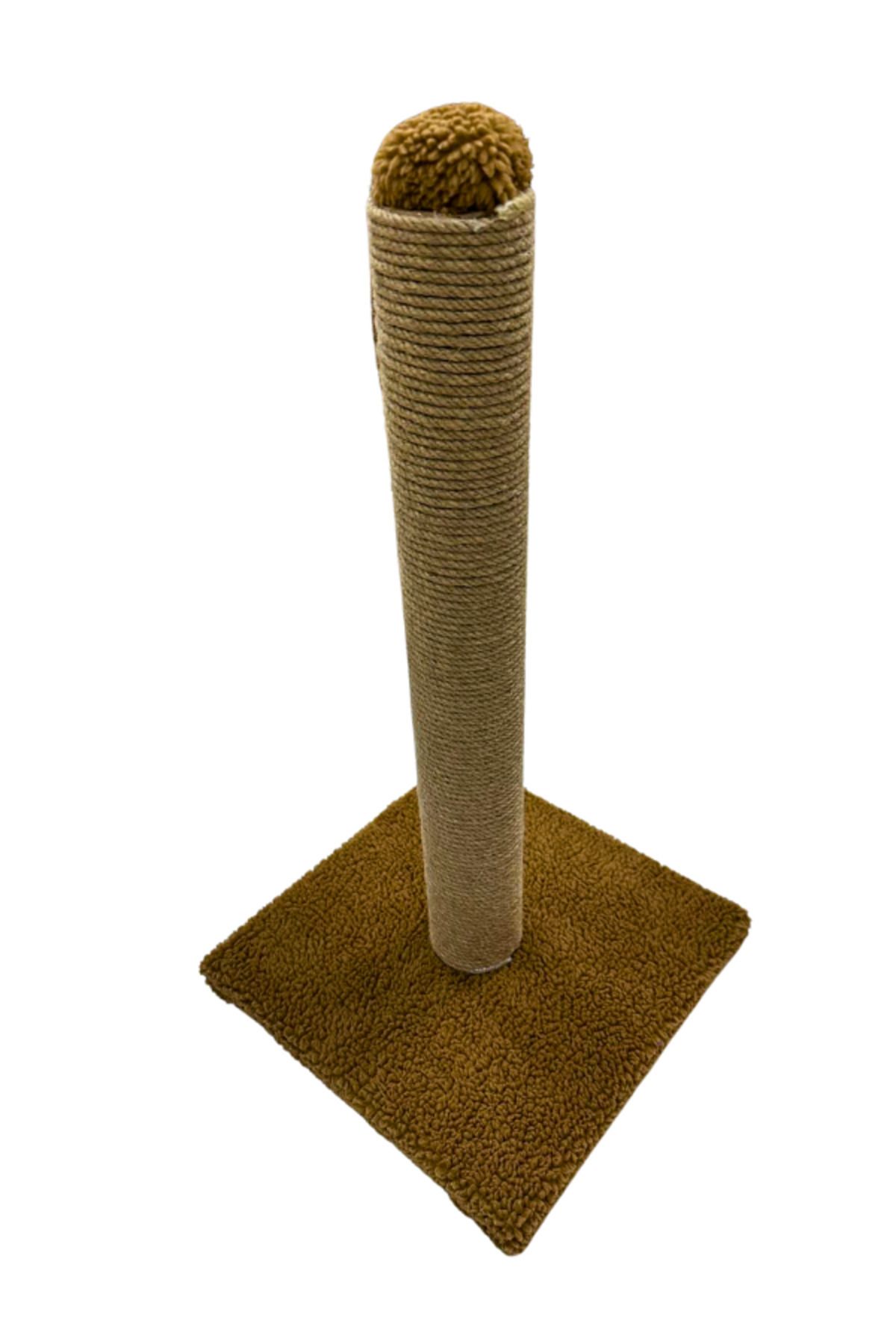 Komano Pontika-Plush Textured Soft Single Pompom Cat Scratching Board 52 cm Soft Loved Colors 4