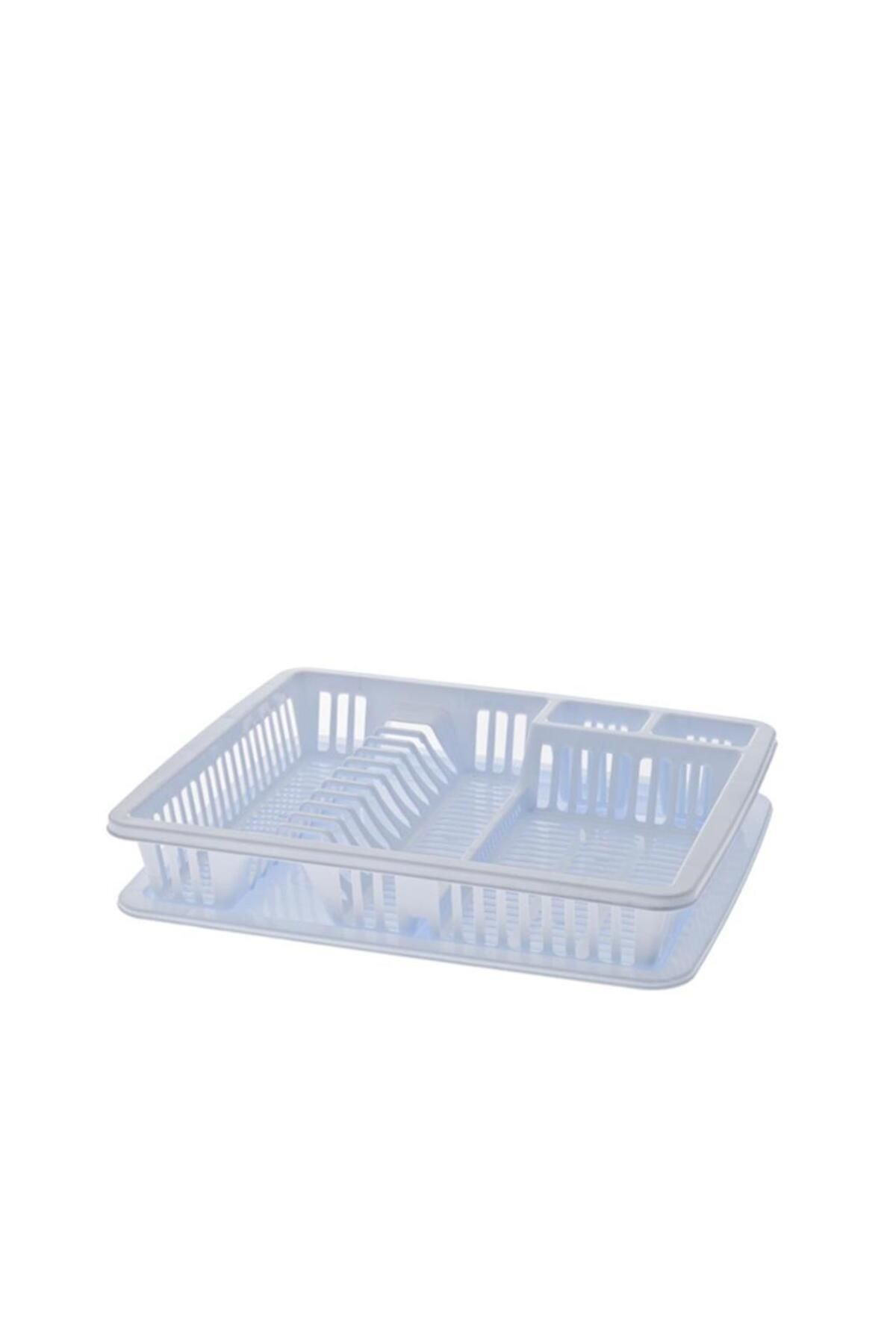 Omnipazar-Sy-5514 Plastic Single Tier Elite Dish Drying Rack Plate Rack White 1