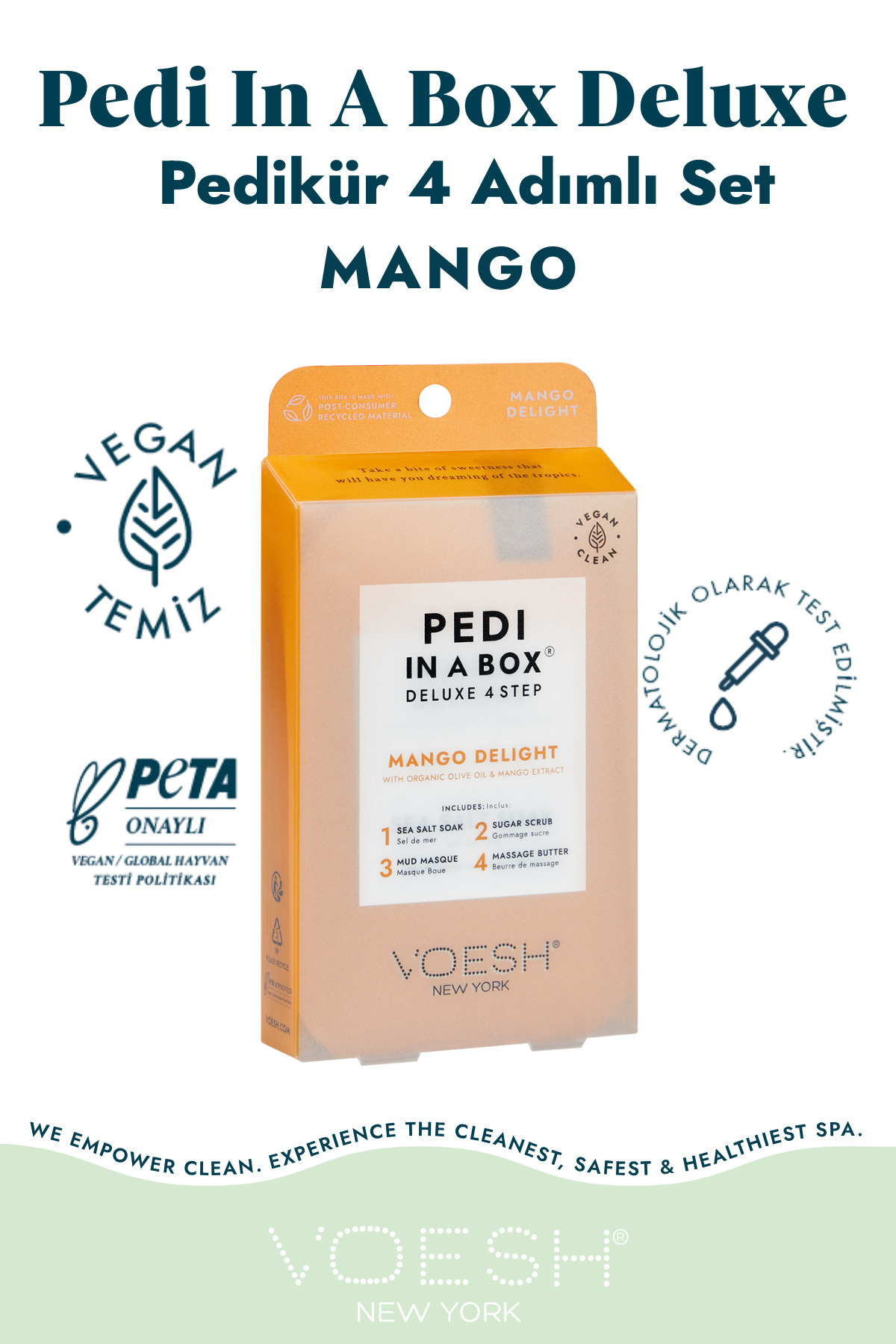 Voesh New York Pedi In A Box Deluxe Pedikür 4 Adımlı Set Mango