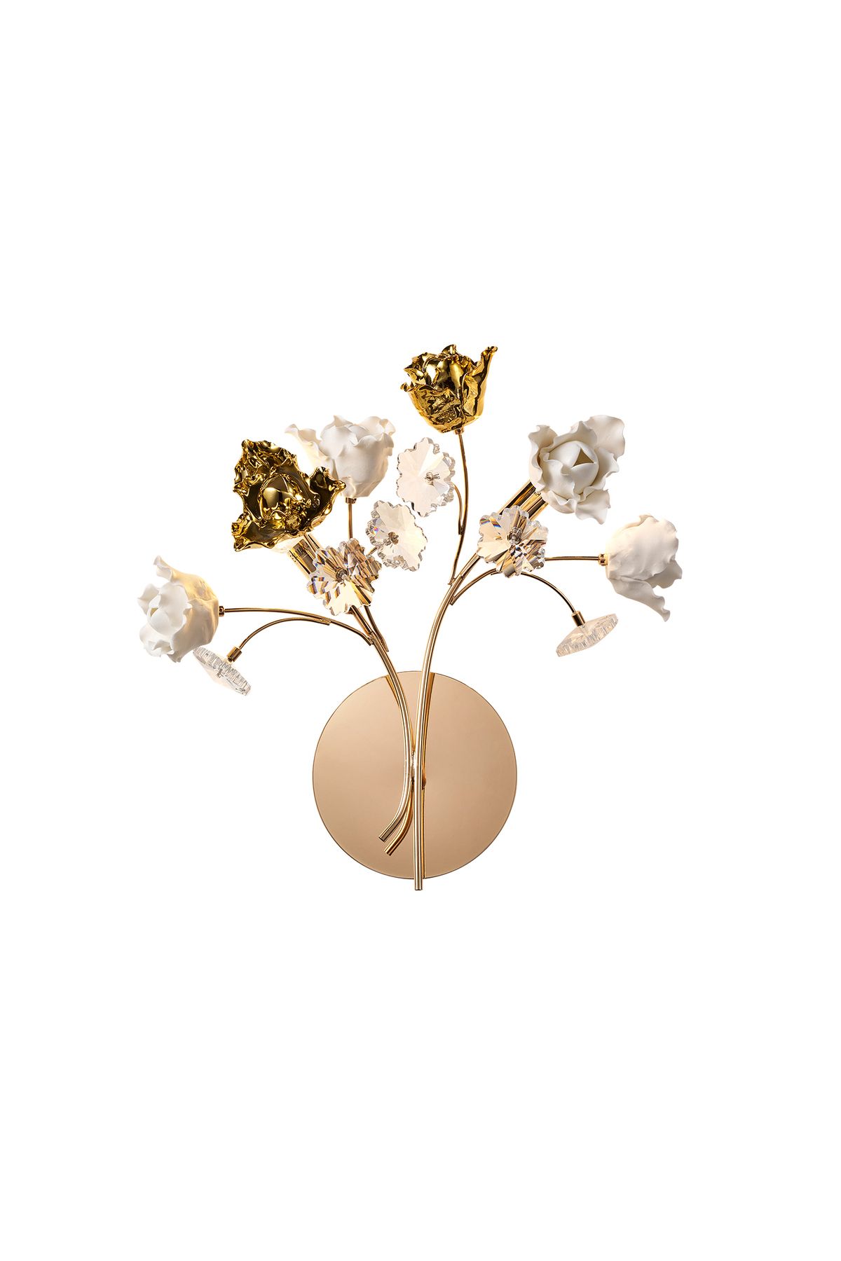 Faxon 2'li Gold Çiçek Desenli Modern Yatak Başı Salon Aplik - 3