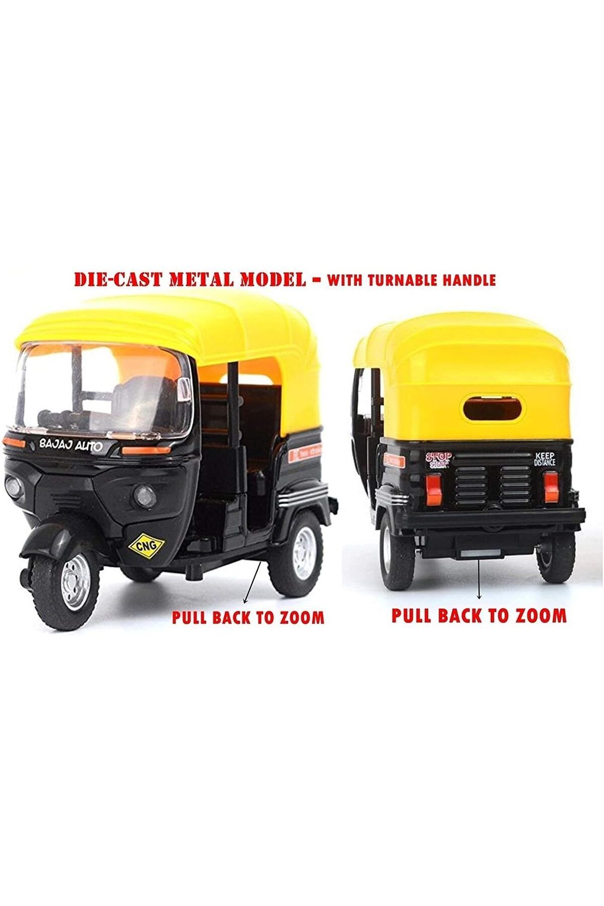 AWH-1: 14 Scale Auto Die Cast Metal Rickshaw Model (Multicolour) 5