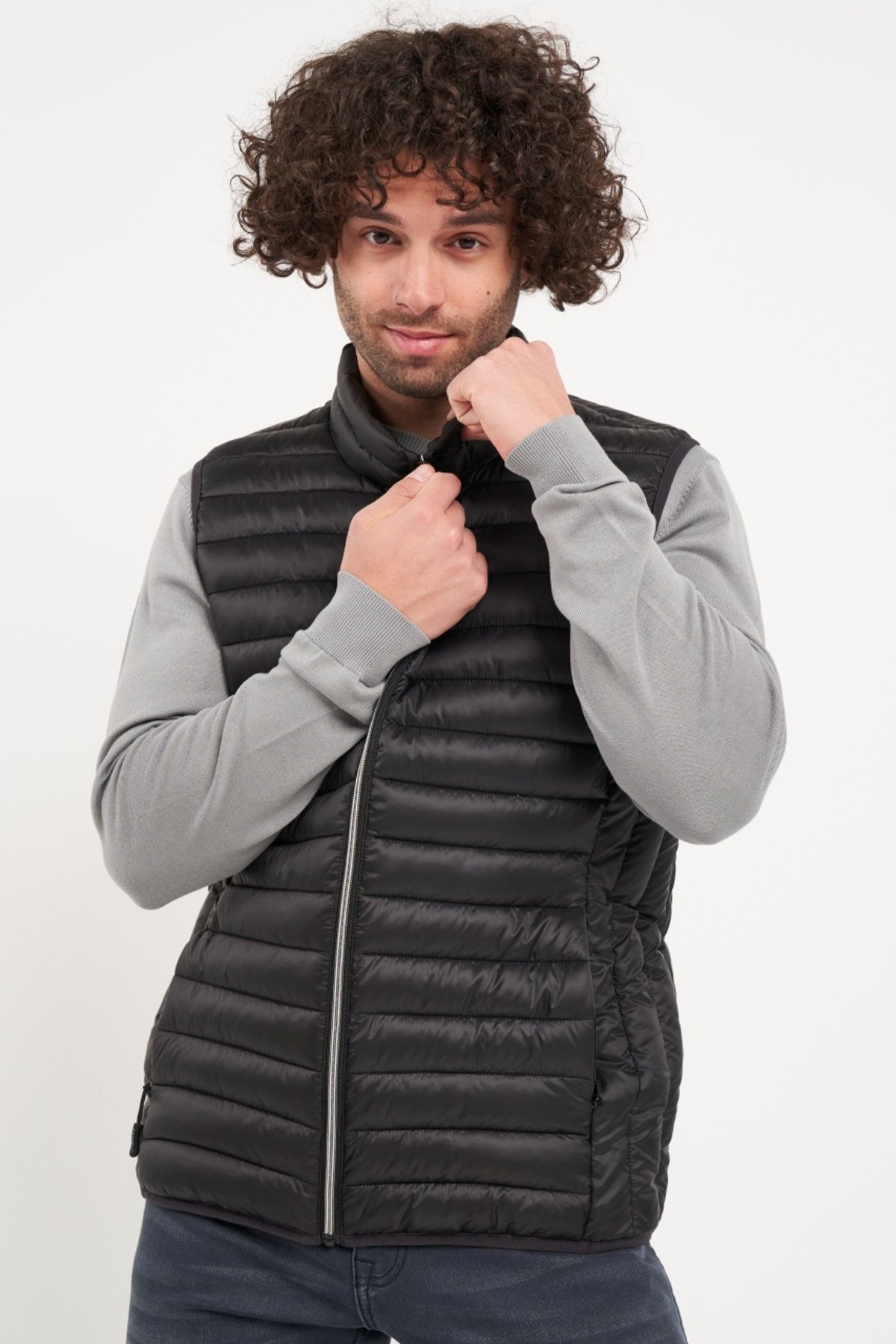 Kenvelo-Men's vest with pockets, solid color 4