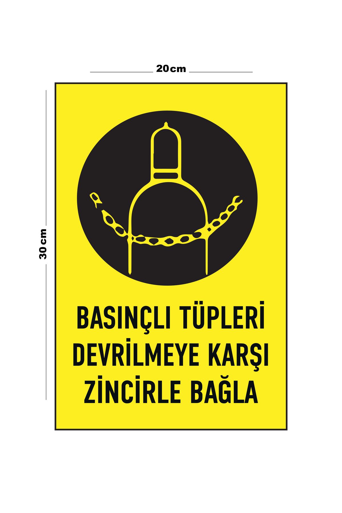 Lucena-Metal Pressure Tubes Connect with Chain to Prevent Overturning 20cm X 30cm A4 Size Warning Sign 1