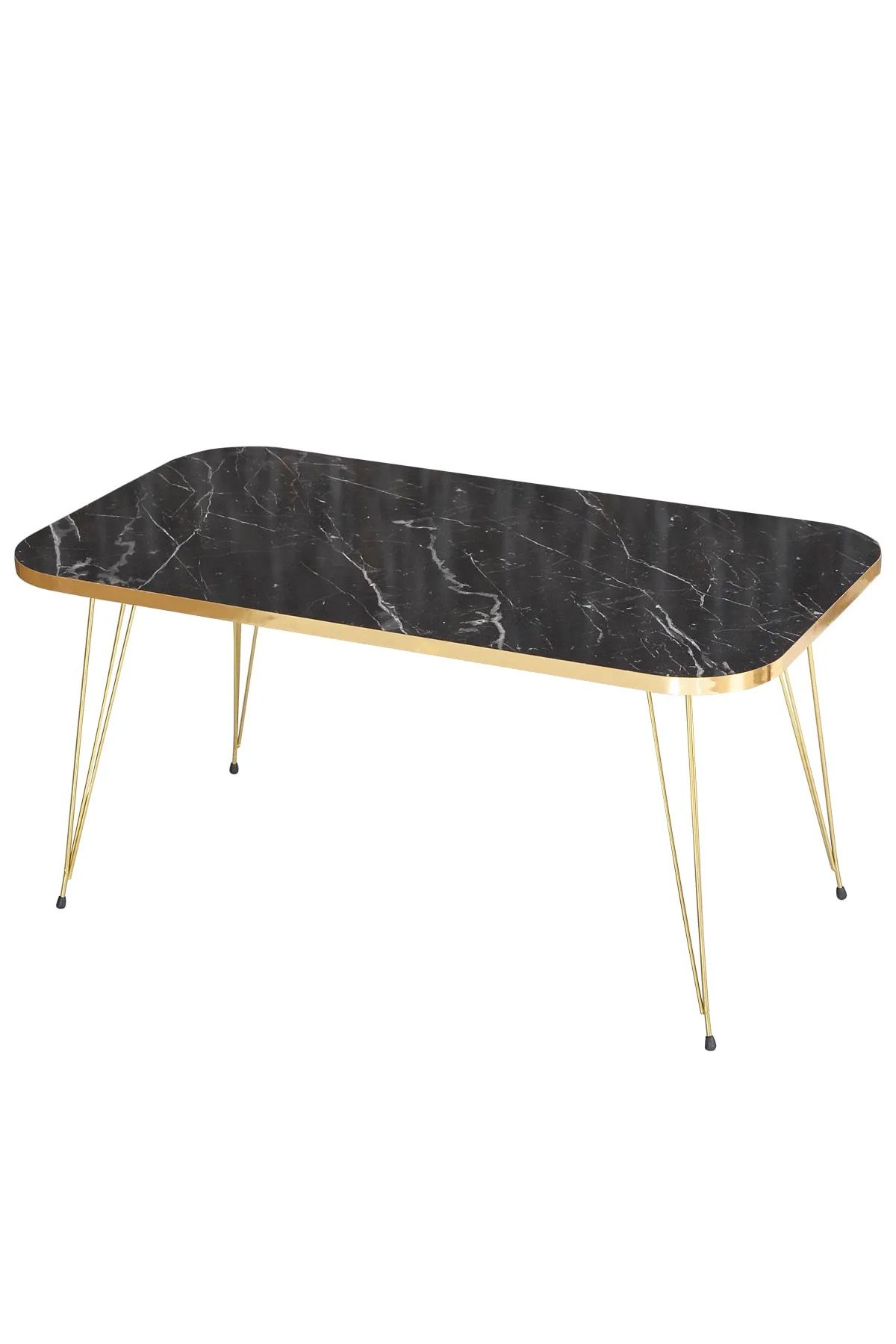 GOLDFALEZ Masuta De Cafea Moderna Cu Rama Aurie Colectia Bendir | Masa De Living Contemporana - One Size