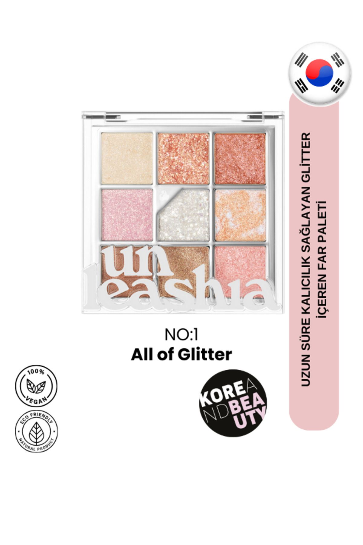 UNLEASHIA-Glitter Shimmer Eyeshadow Palette No:1 Glitterpedia Eye Palette 1