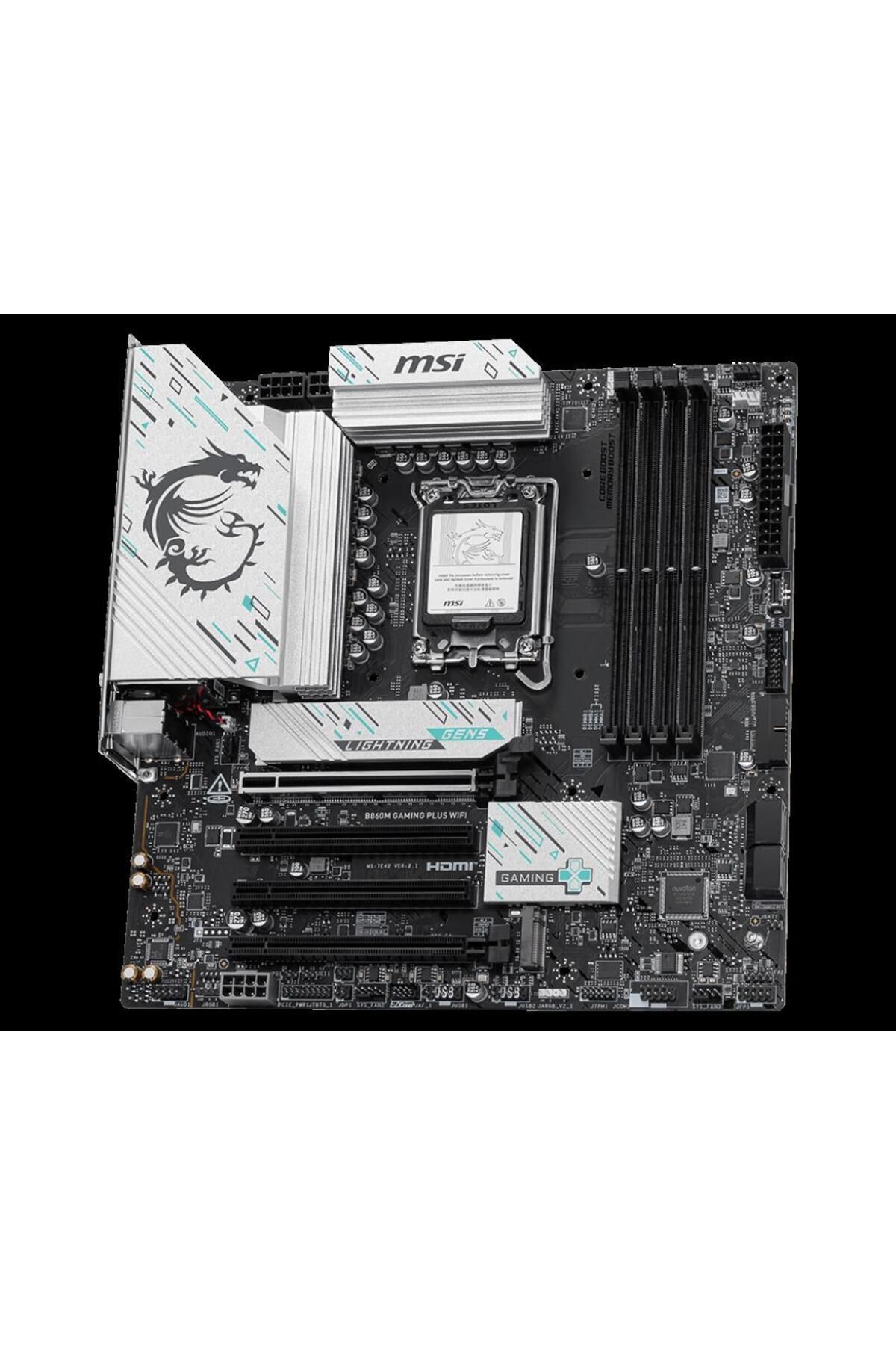 Hızlı Stok-Msi B860M Gaming Plus Wifi Socket 1851 Ddr5 8600Mhz(Oc) 3Xm.2 1X Tb4 HDMI Display 5g Lan Wifi 7 Matx 3