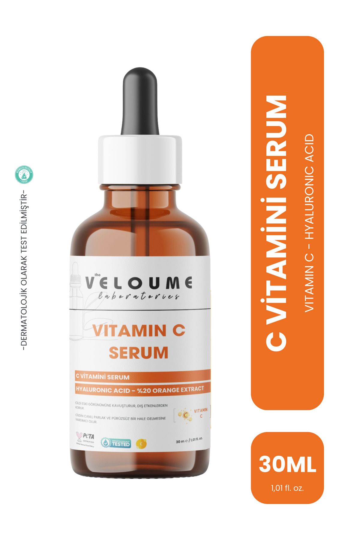 The Veloume Labs C Vitamini Aydınlatıcı Serum, Cilt Tonu Eşitleyici ve Aydınlatıcı Serum