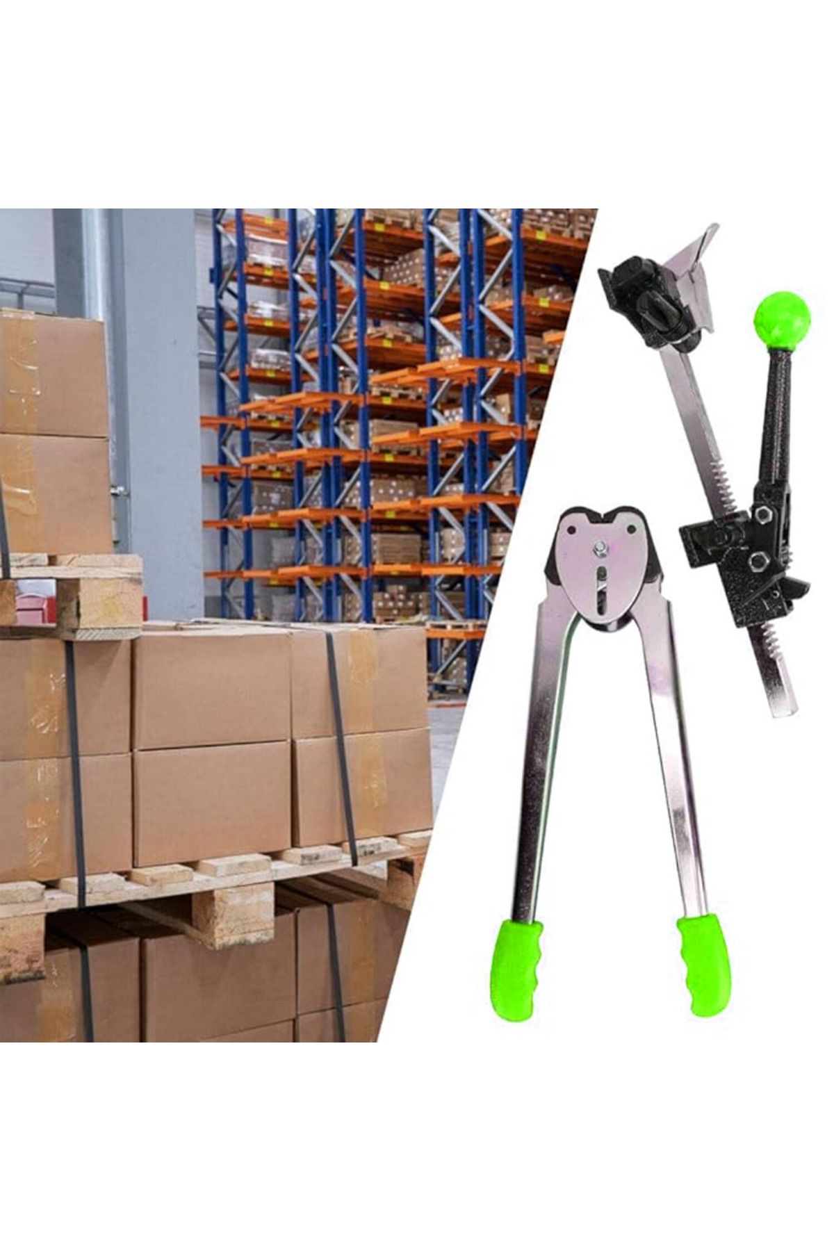 Generic-طقم أدوات الربط اليدوي العملي لتغليف الكراتين – للاستخدام في المكاتب والورش والمخازن – أخضر 6