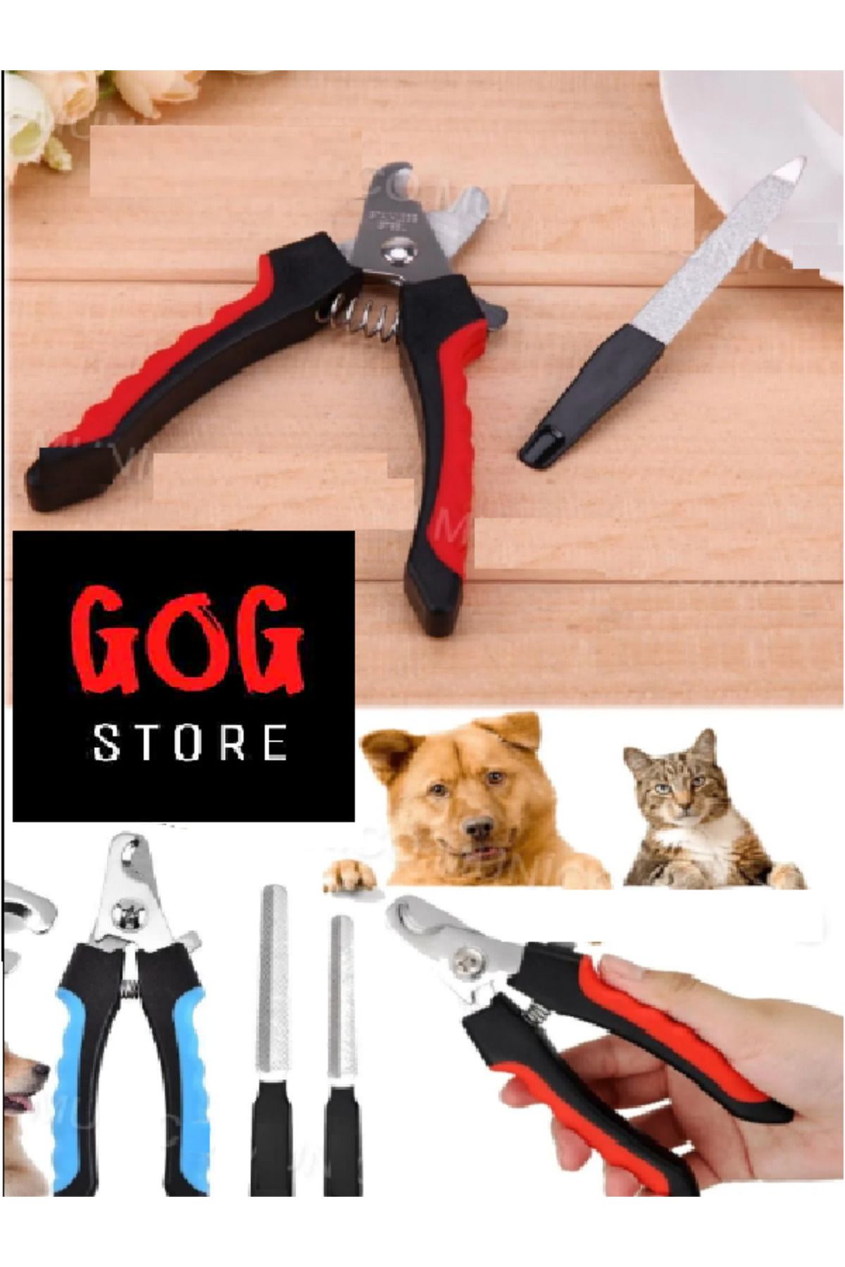 GOGSTORE Kedi Köpek Tırnak Makası Törpü Seti