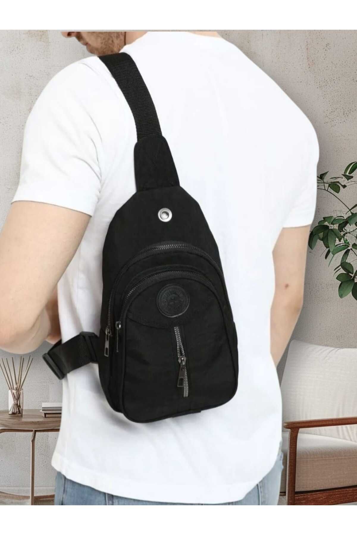 La'Graccia-Unisex Crinkle Cross Strap Shoulder and Waist Bag 2