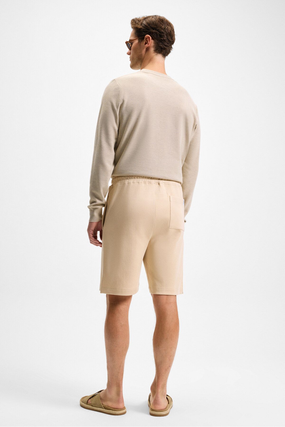 GRIMELANGE-Matsen Men's Relaxed Beige Shorts with Elastic Waist and Side and Back Pockets 6