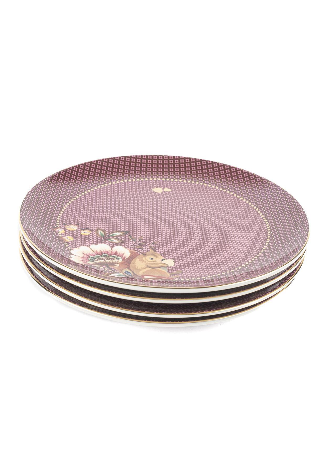 Mikasa Moor-Magenta 4 Piece Cake Plate 20cm 2
