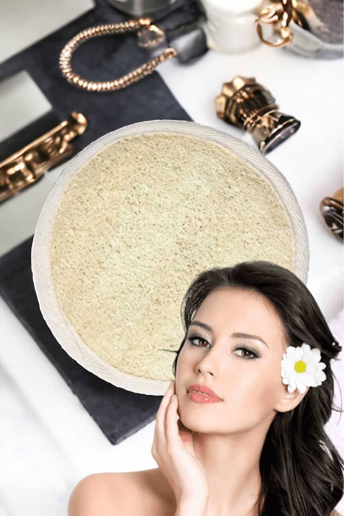 Nadom-Natural Pumpkin Fiber Face Pad Exfoliating Effective Round Bath Scrub 2