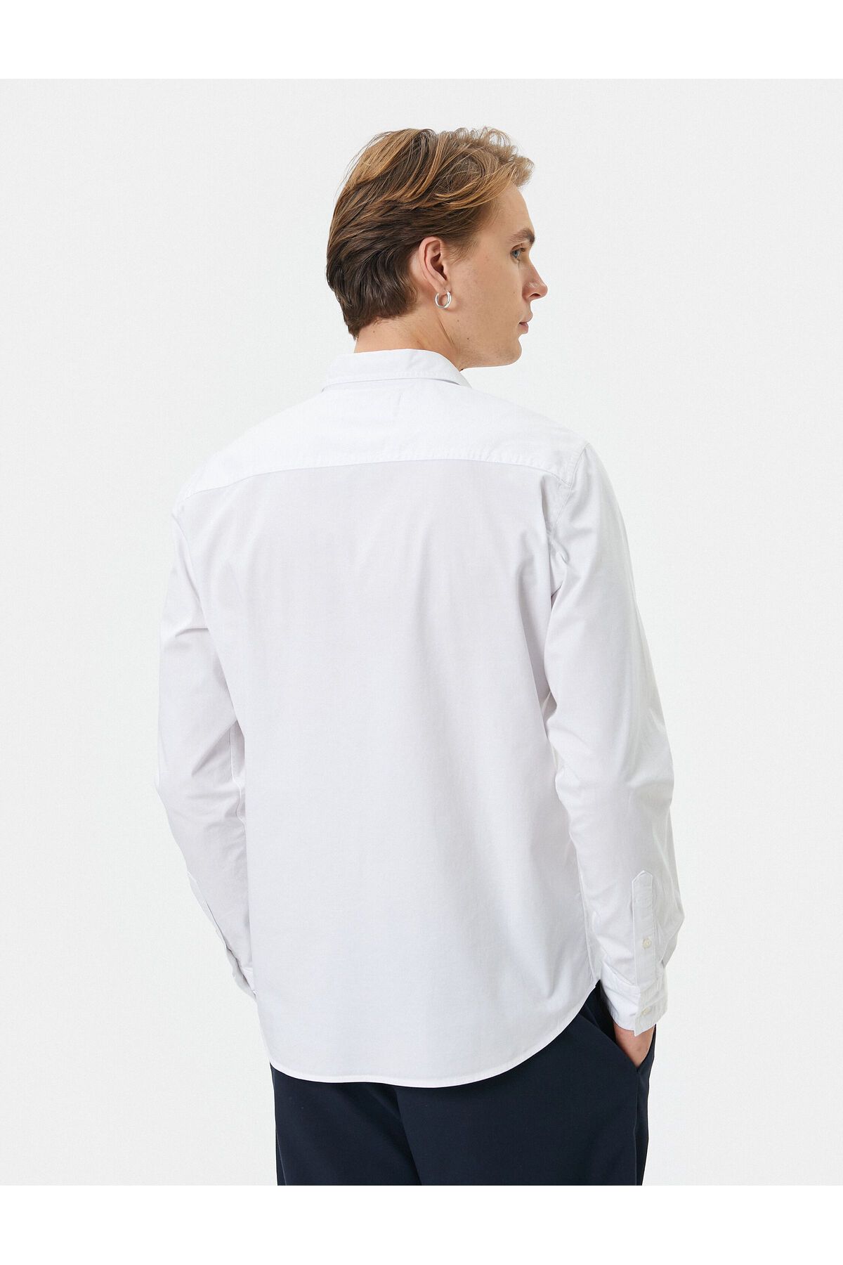 Koton-Slim Fit Shirt Pocket Detailed Classic Collar Buttoned Long Sleeve 4