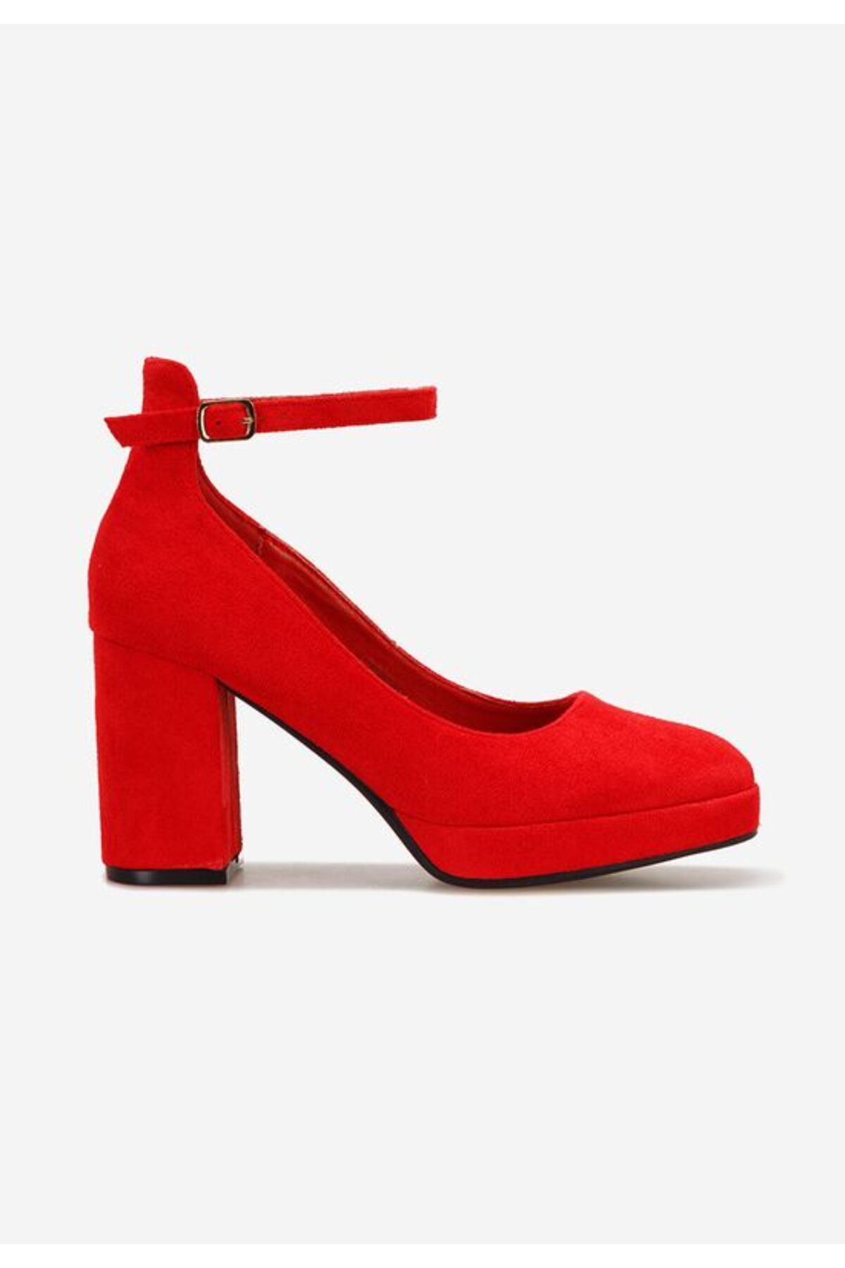 B T Shoes-Isperta V2 Red Chunky Heel Shoes 3