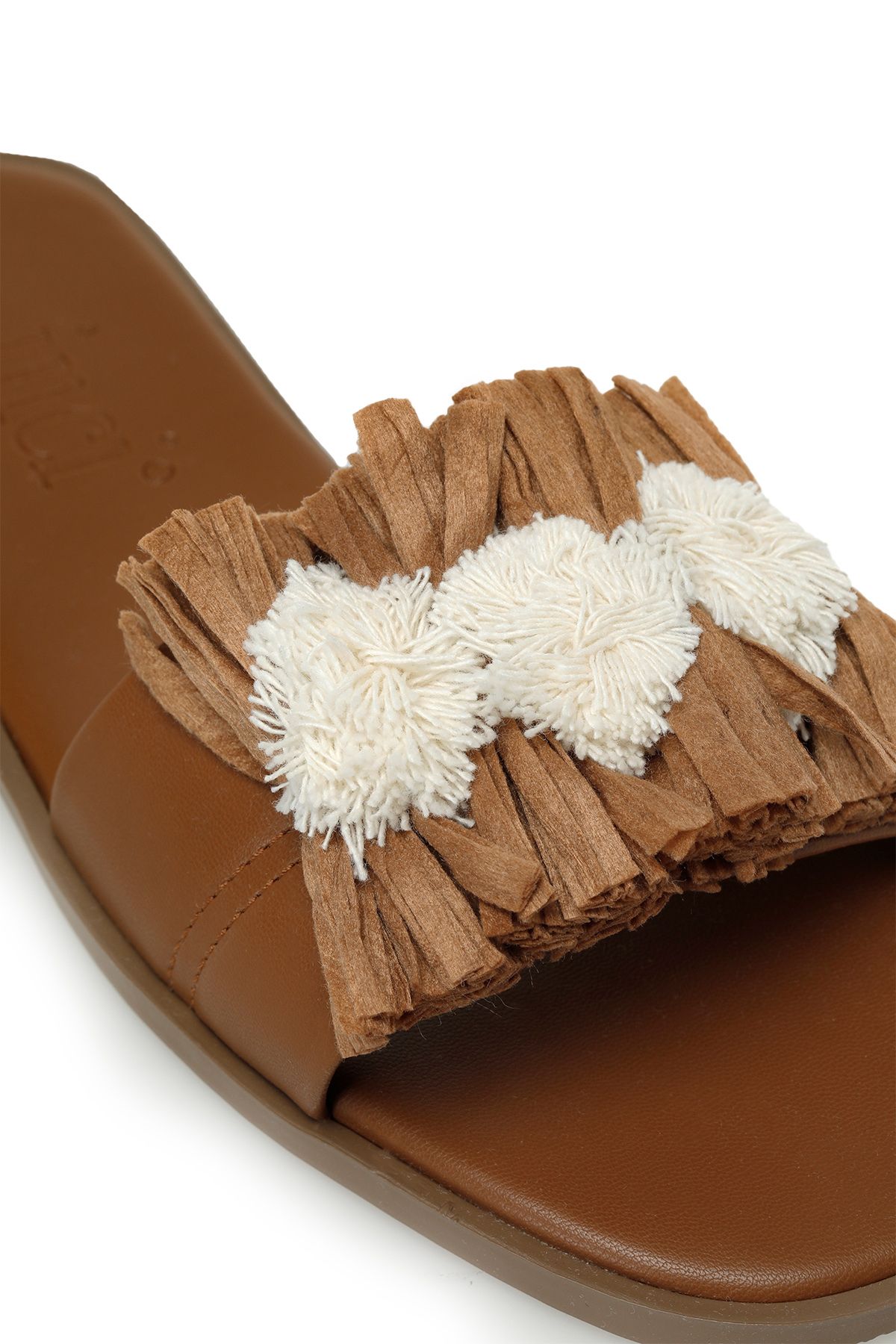 دمپایی چند رنگ زنانه Freyes 3fx Brown Slipper Flat İnci