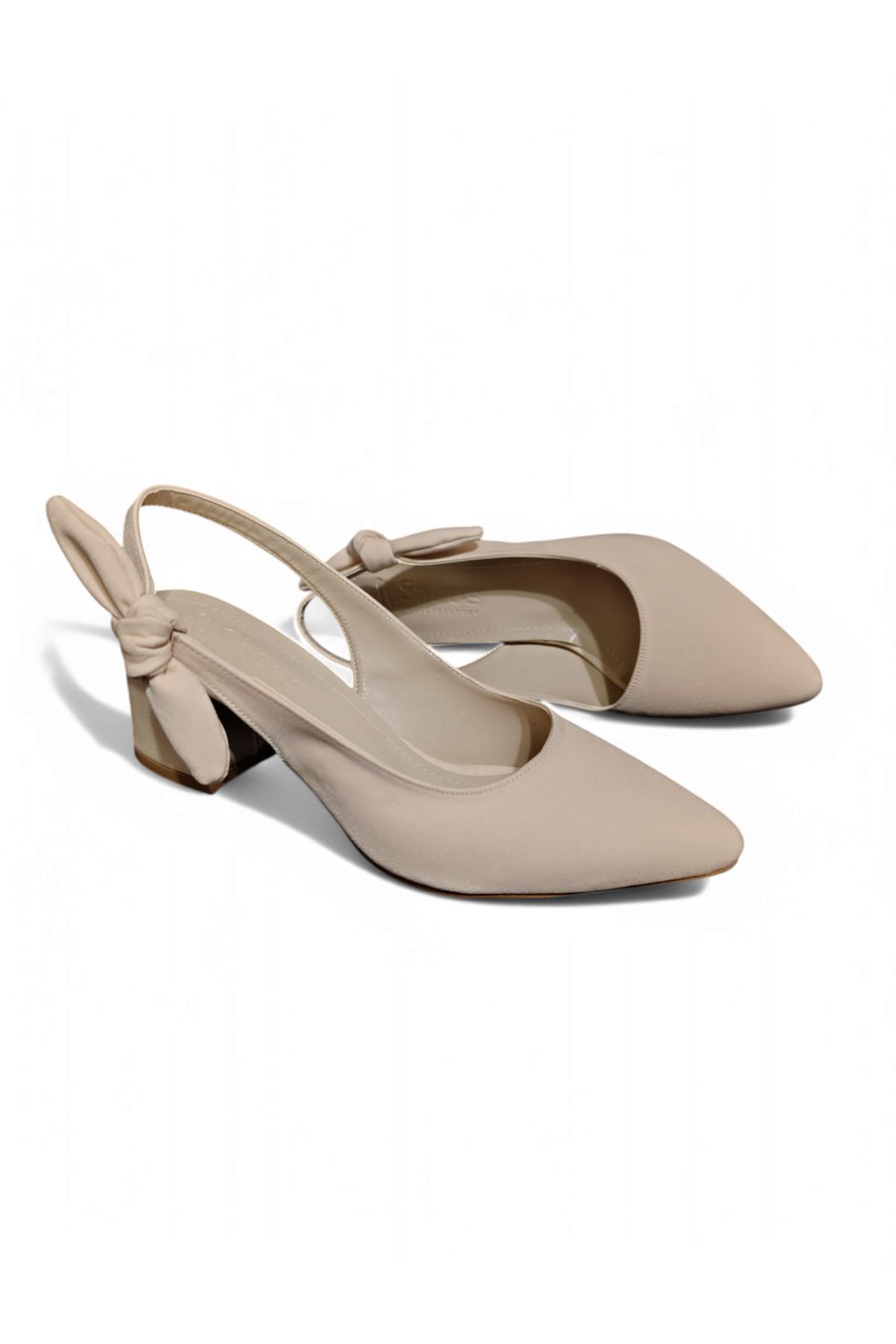 Duygununbutiği-Bow Short Heel Daily Evening Dress Use Women Shoes 2