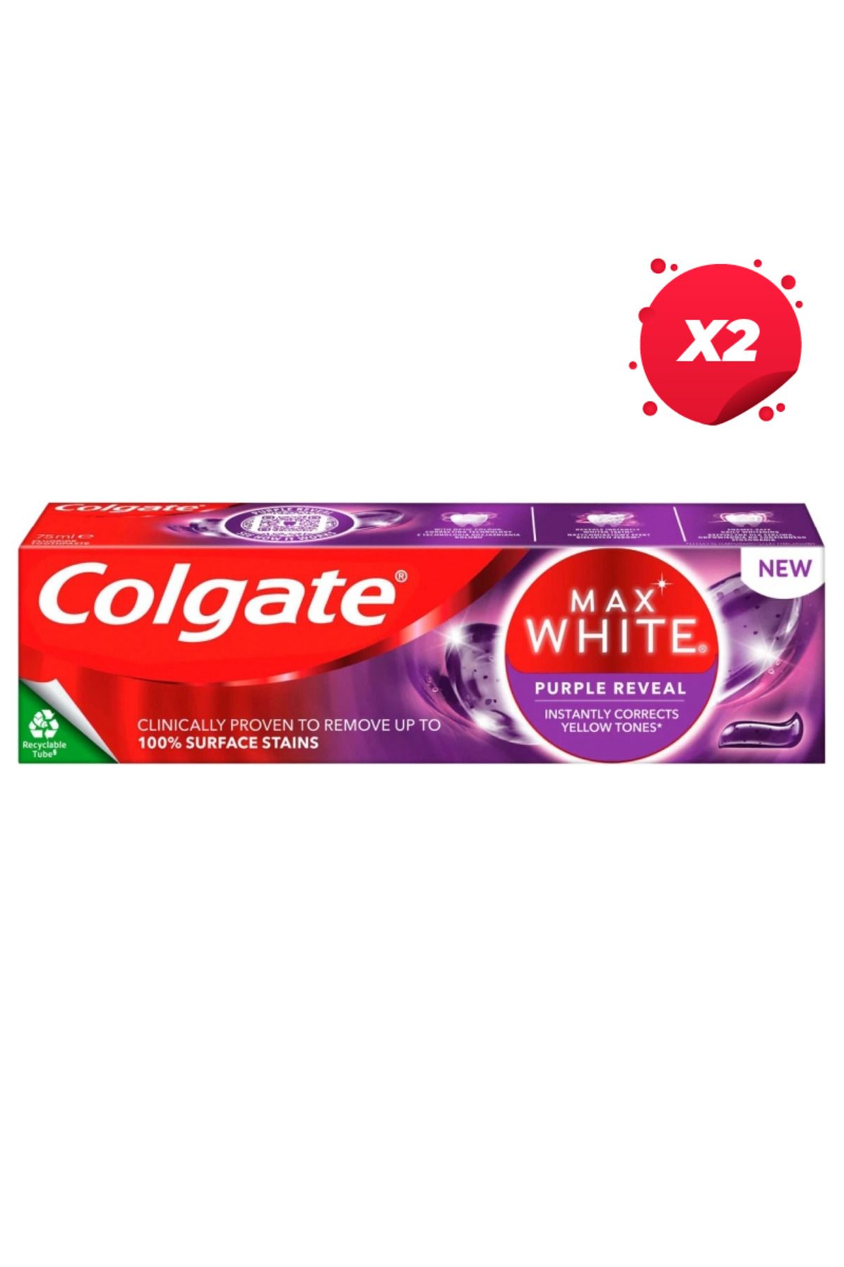 Colgate X2 - Colgate Pasta Dinti 75ml Max White Purple Reveal - One Size